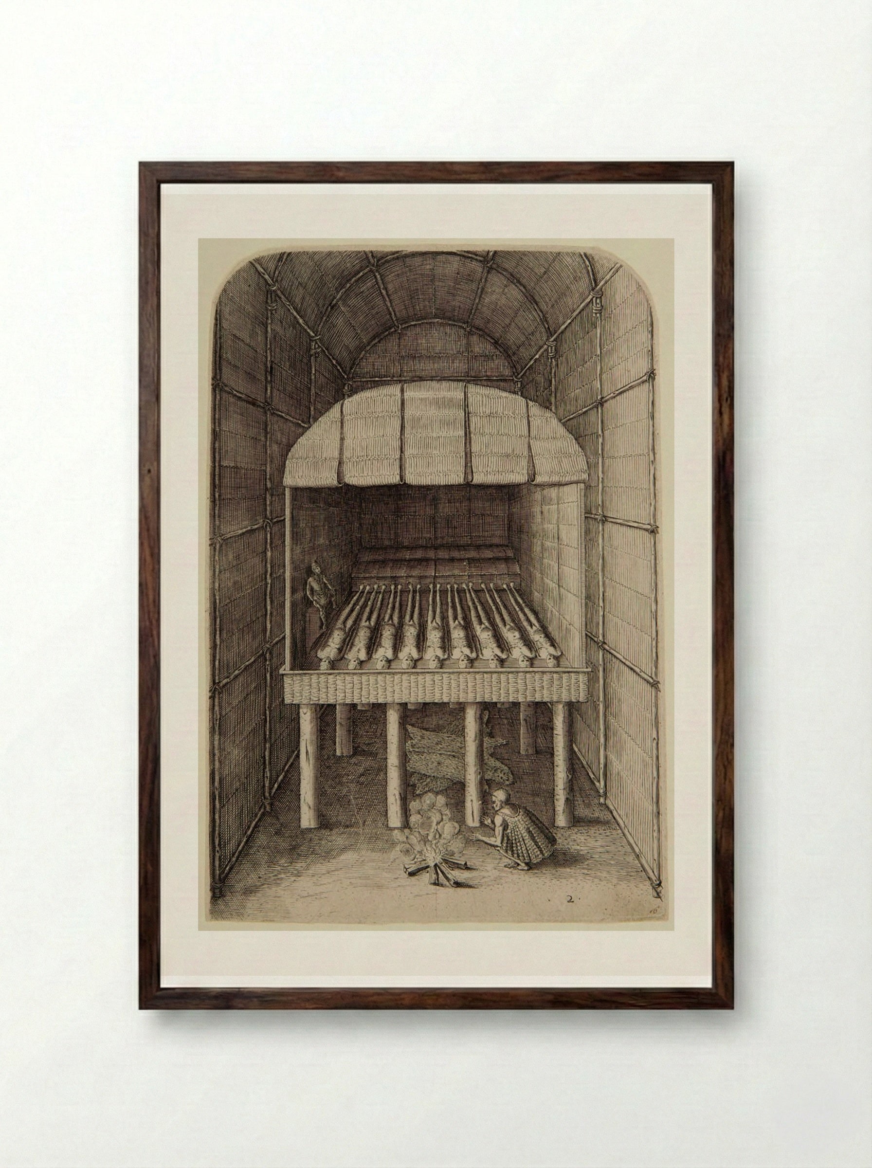 A Tomb of the Great - Theodor de Bry - Framed Print Dark Wood