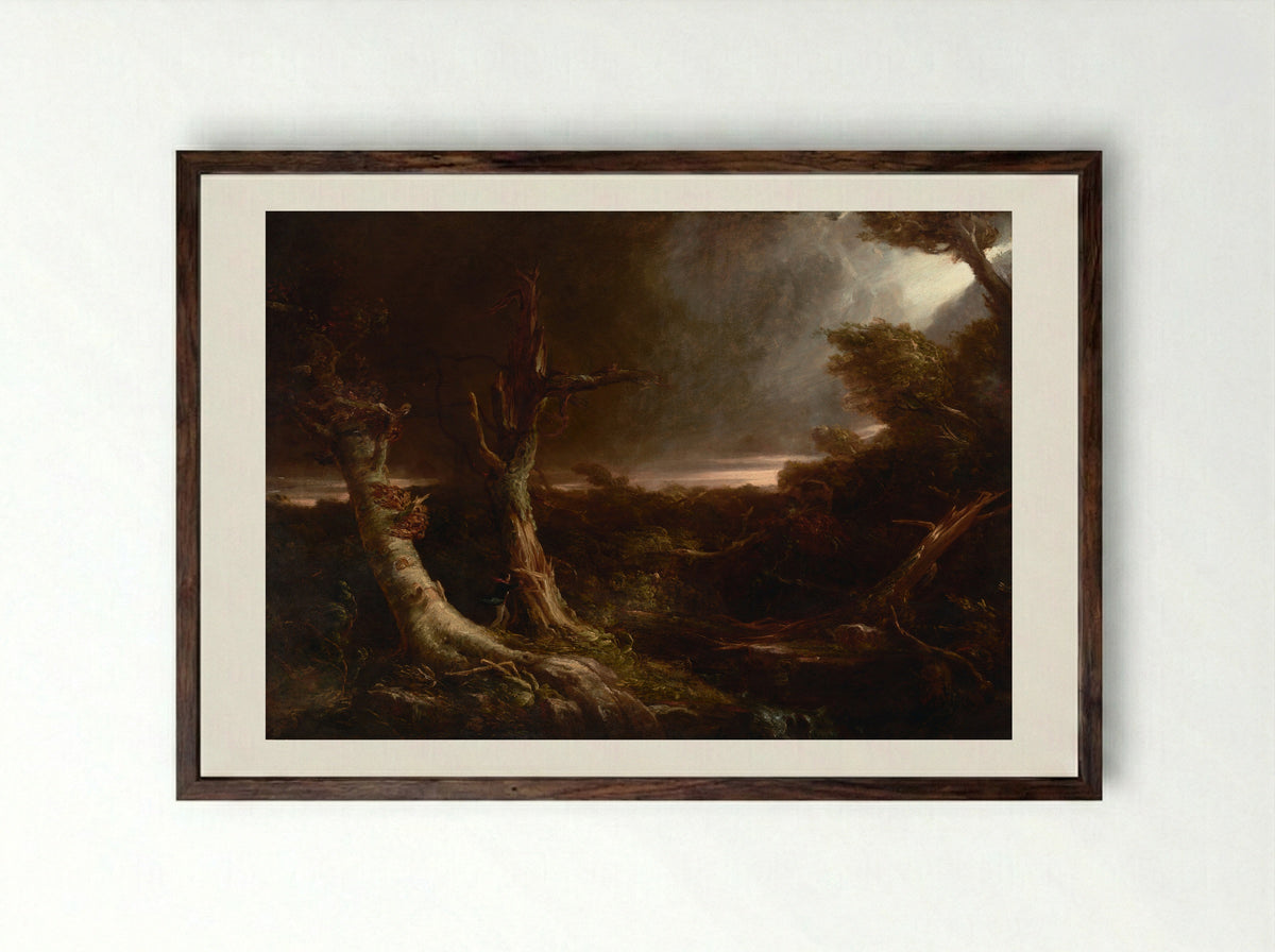 A Tornado in the Wilderness - Thomas Cole - Framed Print Dark Wood