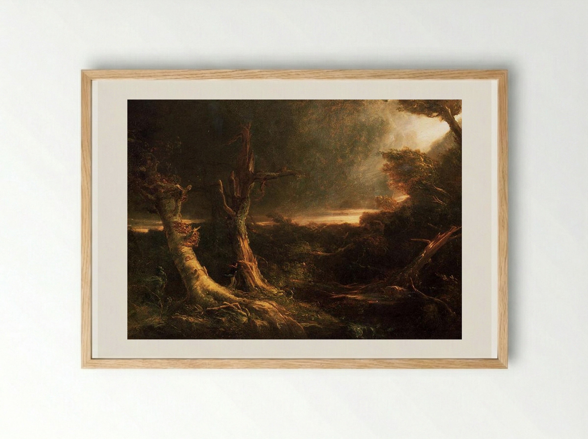 A Tornado in the Wilderness - Thomas Cole - Framed Print Wood