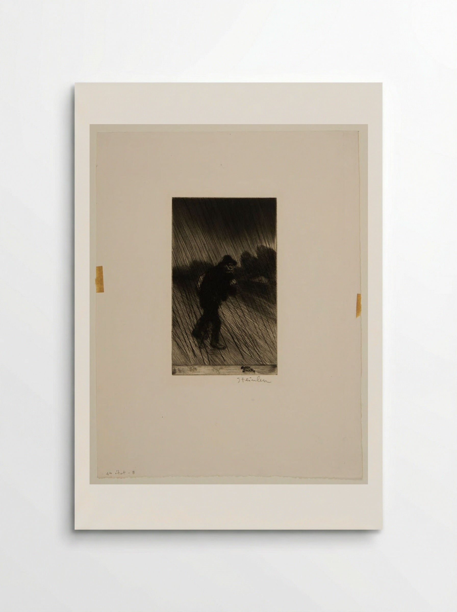 A Tramp in the Rain - Théophile-Alexandre Steinlen - Poster