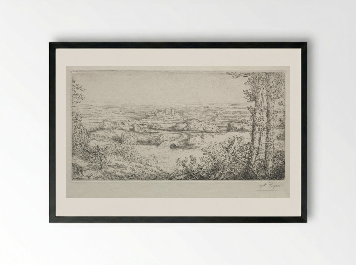 A Valley in Burgundy - Alphonse Legros - Framed Print Black