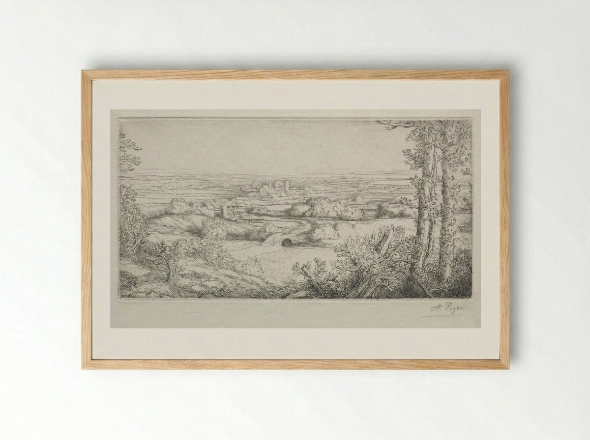 A Valley in Burgundy - Alphonse Legros - Framed Print Wood