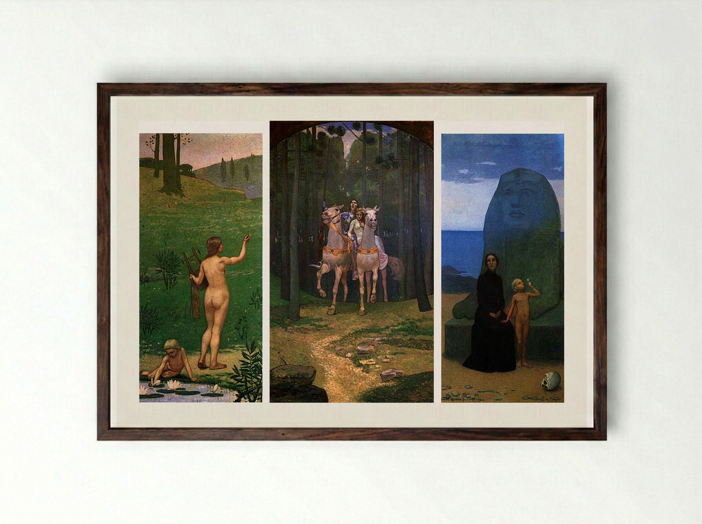 A Vida - António Carneiro - Framed Print Dark Wood
