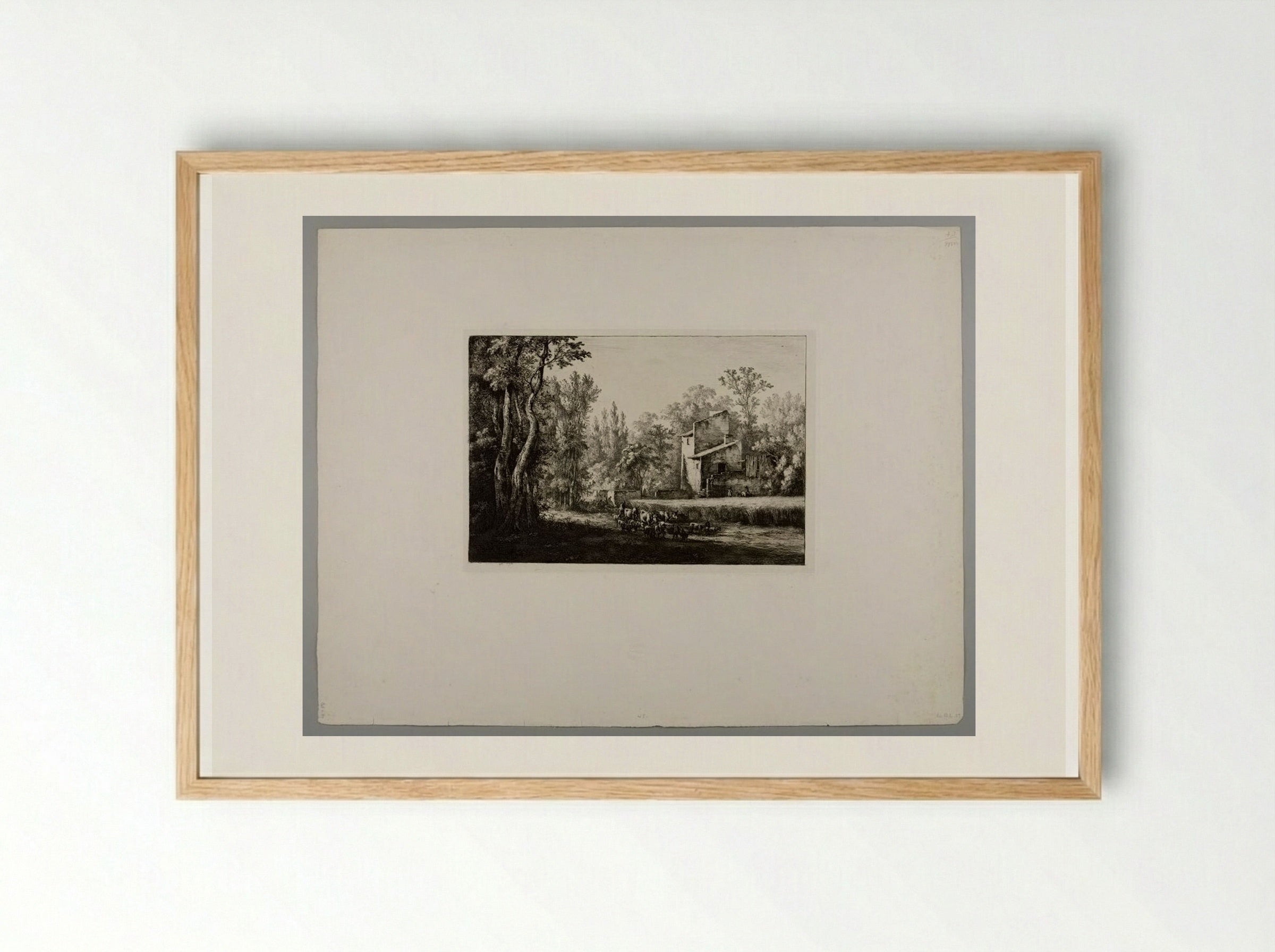 A View Close to Arbresle in Lyonnais - Jean-Jacques de Boissieu - Framed Print Wood