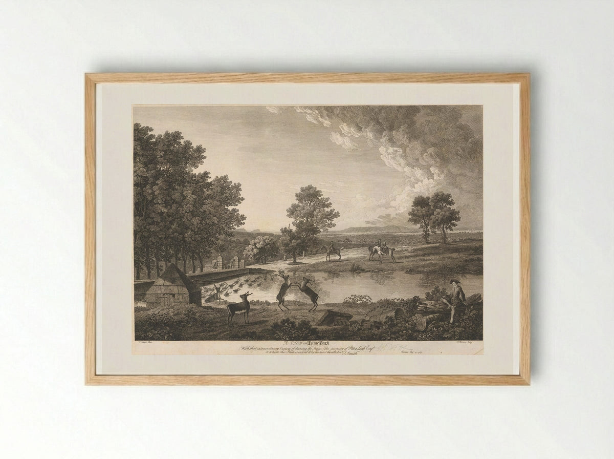 A View in Lyme Park - François Vivares - Framed Print Wood