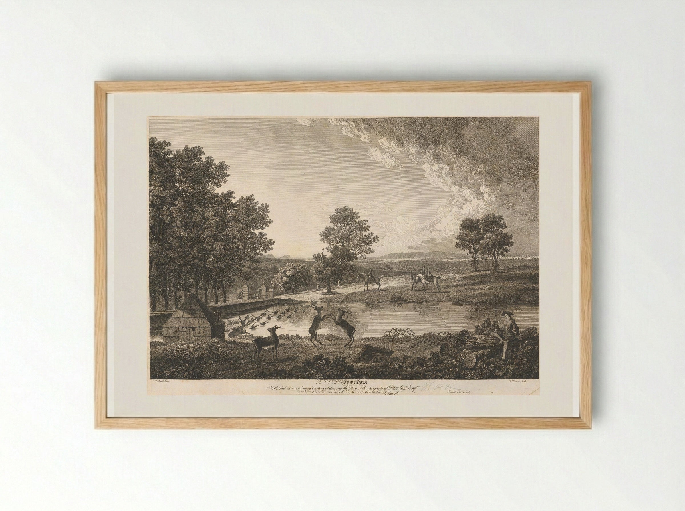 A View in Lyme Park - François Vivares - Framed Print Wood
