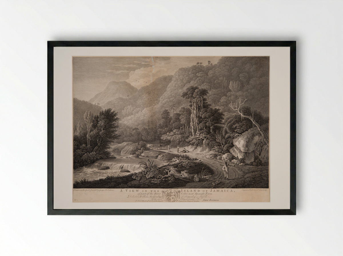 A View in the Island of Jamaica - Daniel Lerpinière - Framed Print Black