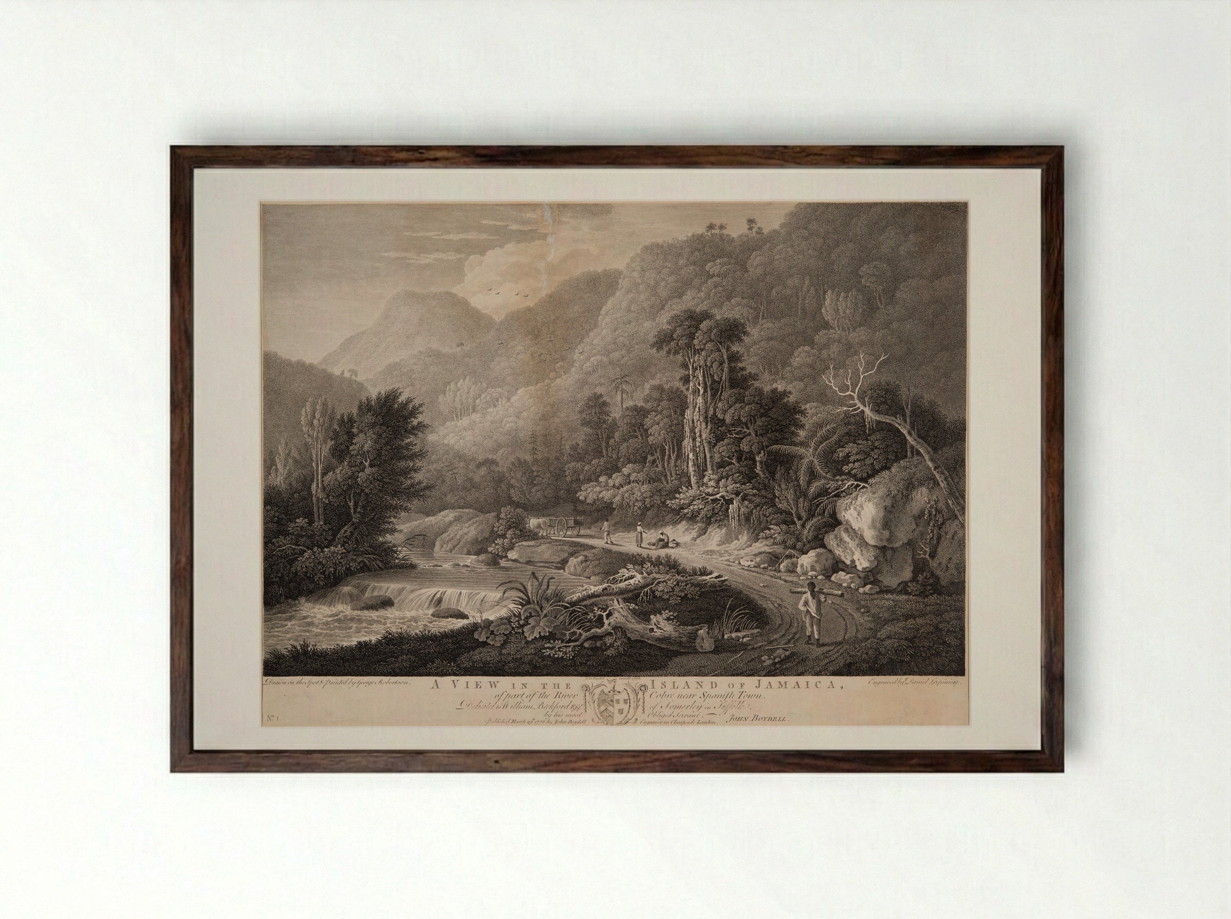 A View in the Island of Jamaica - Daniel Lerpinière - Framed Print Dark Wood