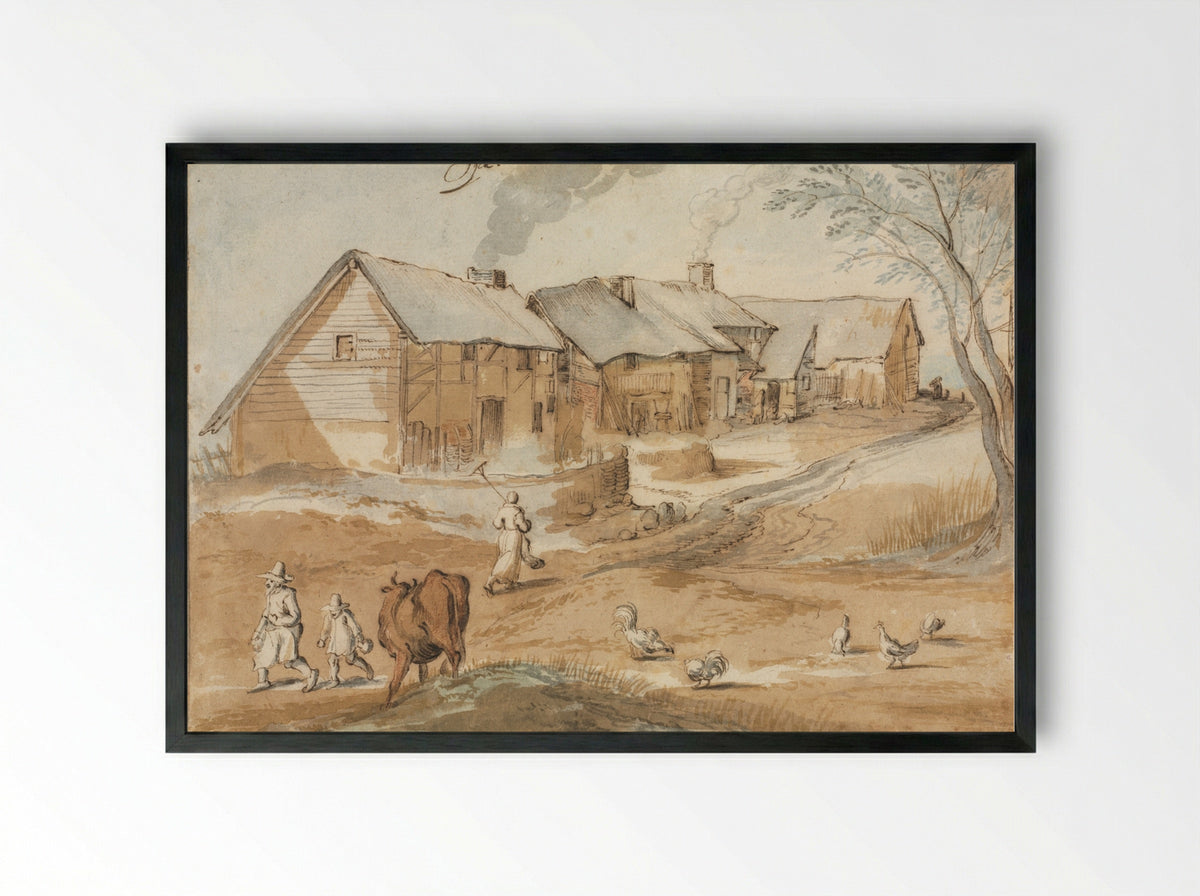 A View of Spa - Jan Brueghel the Elder - Framed Print Black