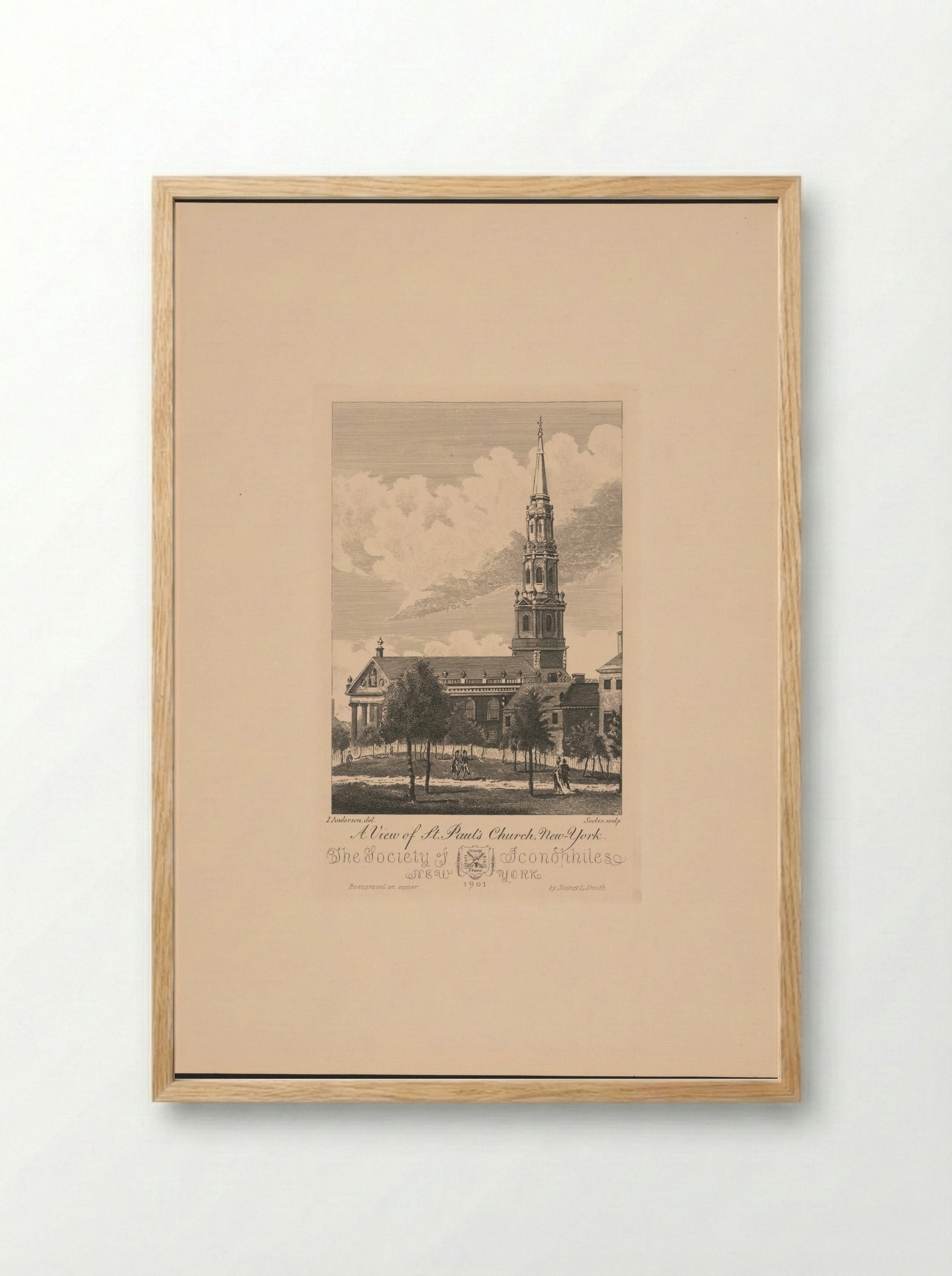 A View of St. Paul's Church, New-York - Sidney L. Smith - Framed Print Wood