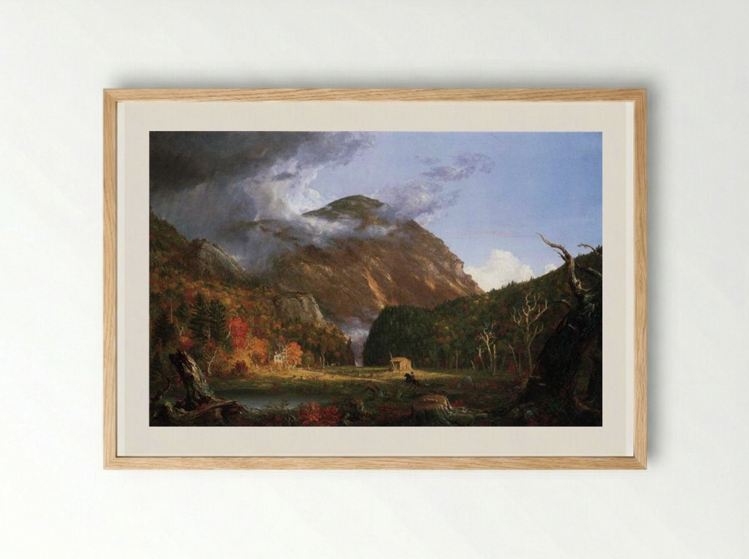 A View of the Mountain Pass Called the Notch of the White Mountains (Crawford Notch) - Thomas Cole - Framed Print Wood