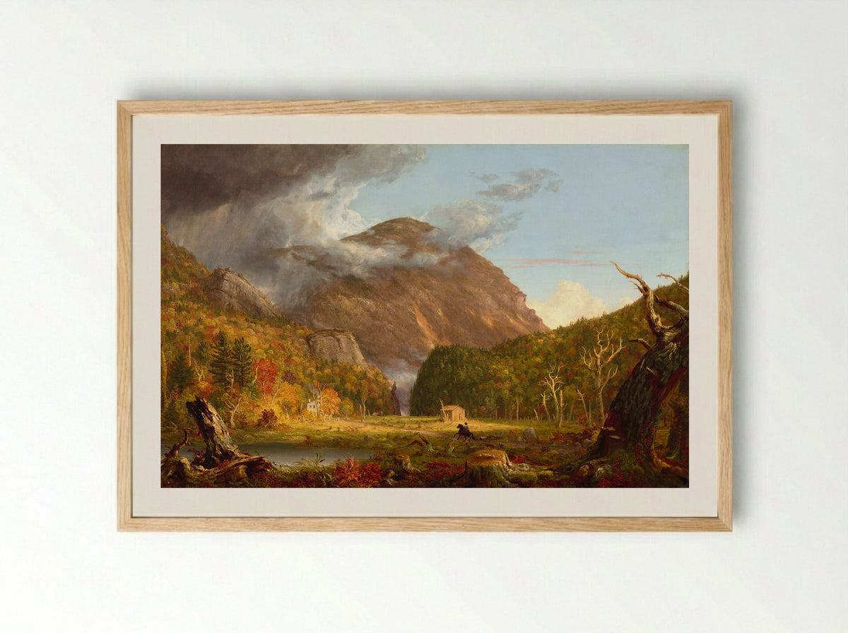 A View of the Mountain Pass Called the Notch of the White Mountains (Crawford Notch) - Thomas Cole - Framed Print Wood