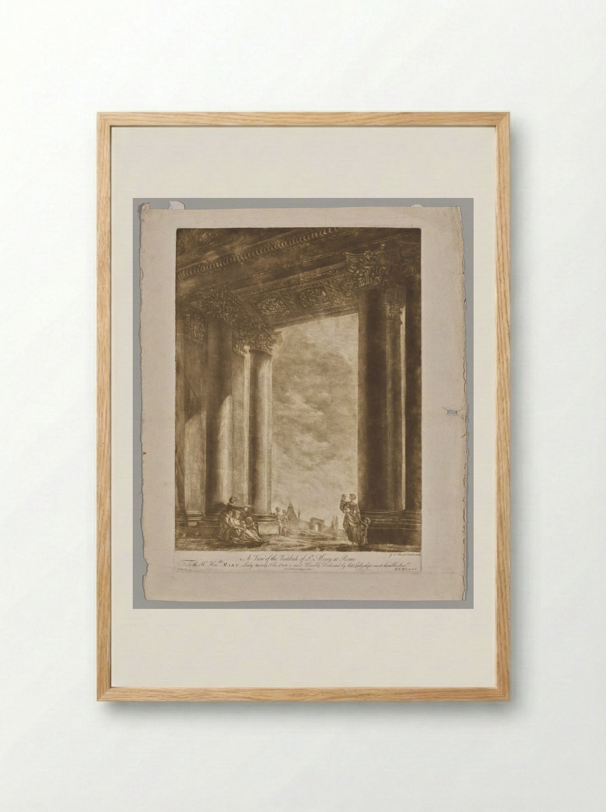 A View of the Vestibule of Saint Mary at Rome - Georges Francois Blondel - Framed Print Wood