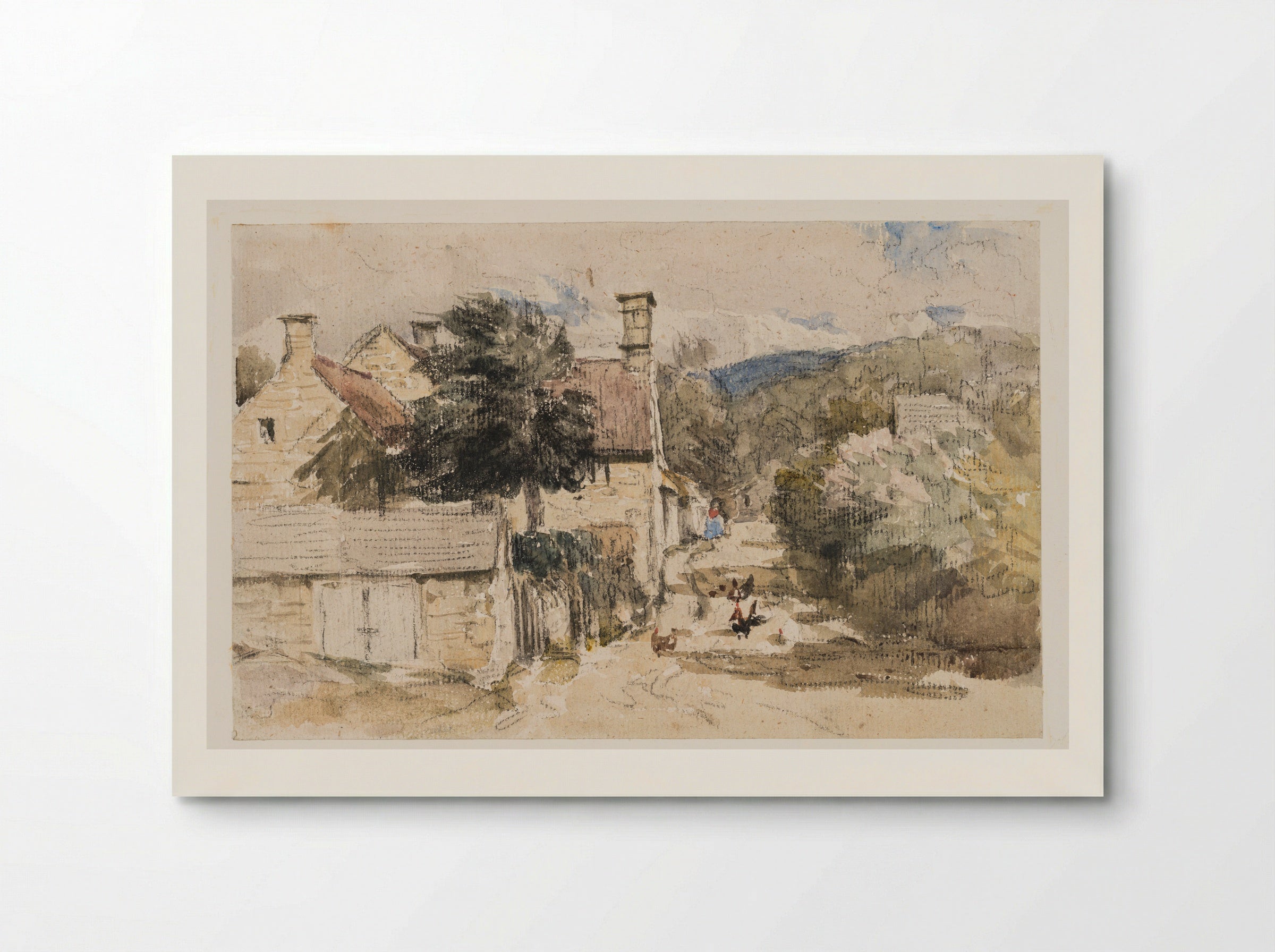 A Village Street in Wales - David Cox - Poster