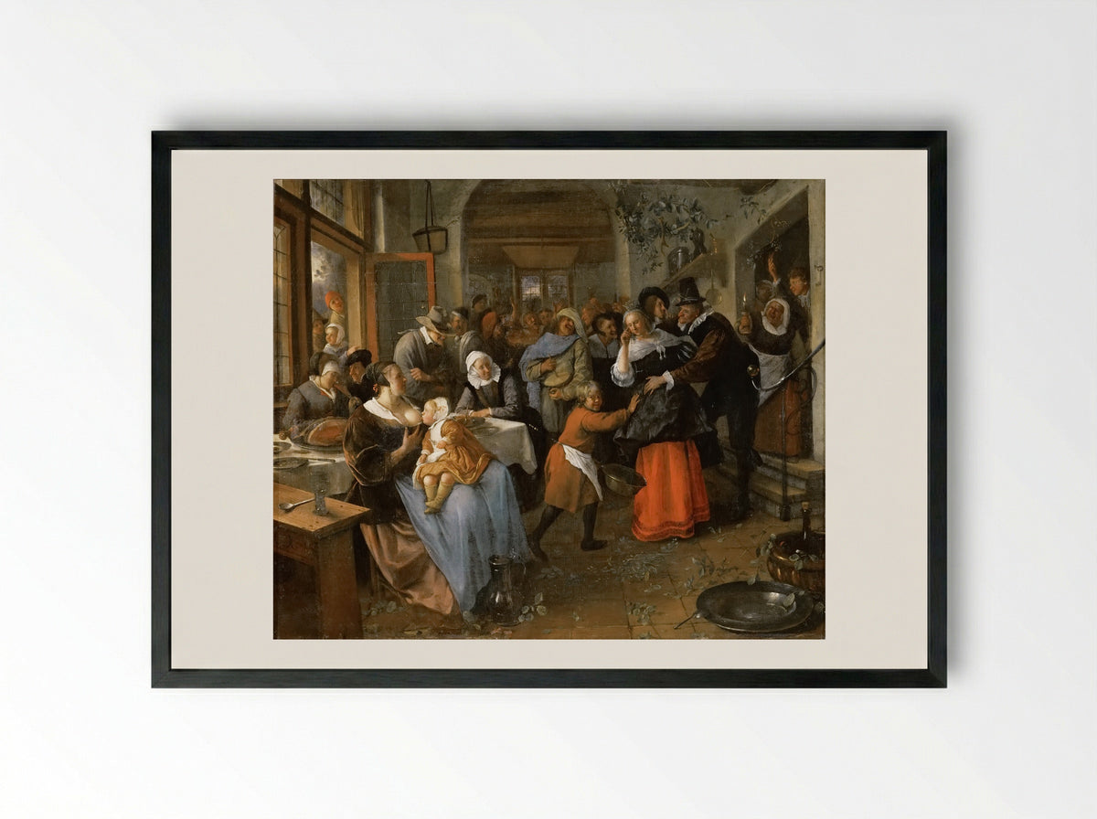 A Village Wedding - Jan Steen - Framed Print Black