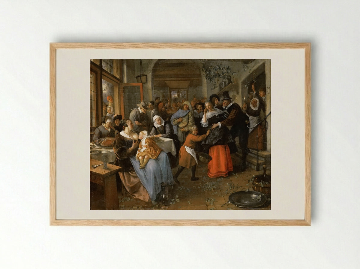 A Village Wedding - Jan Steen - Framed Print Wood