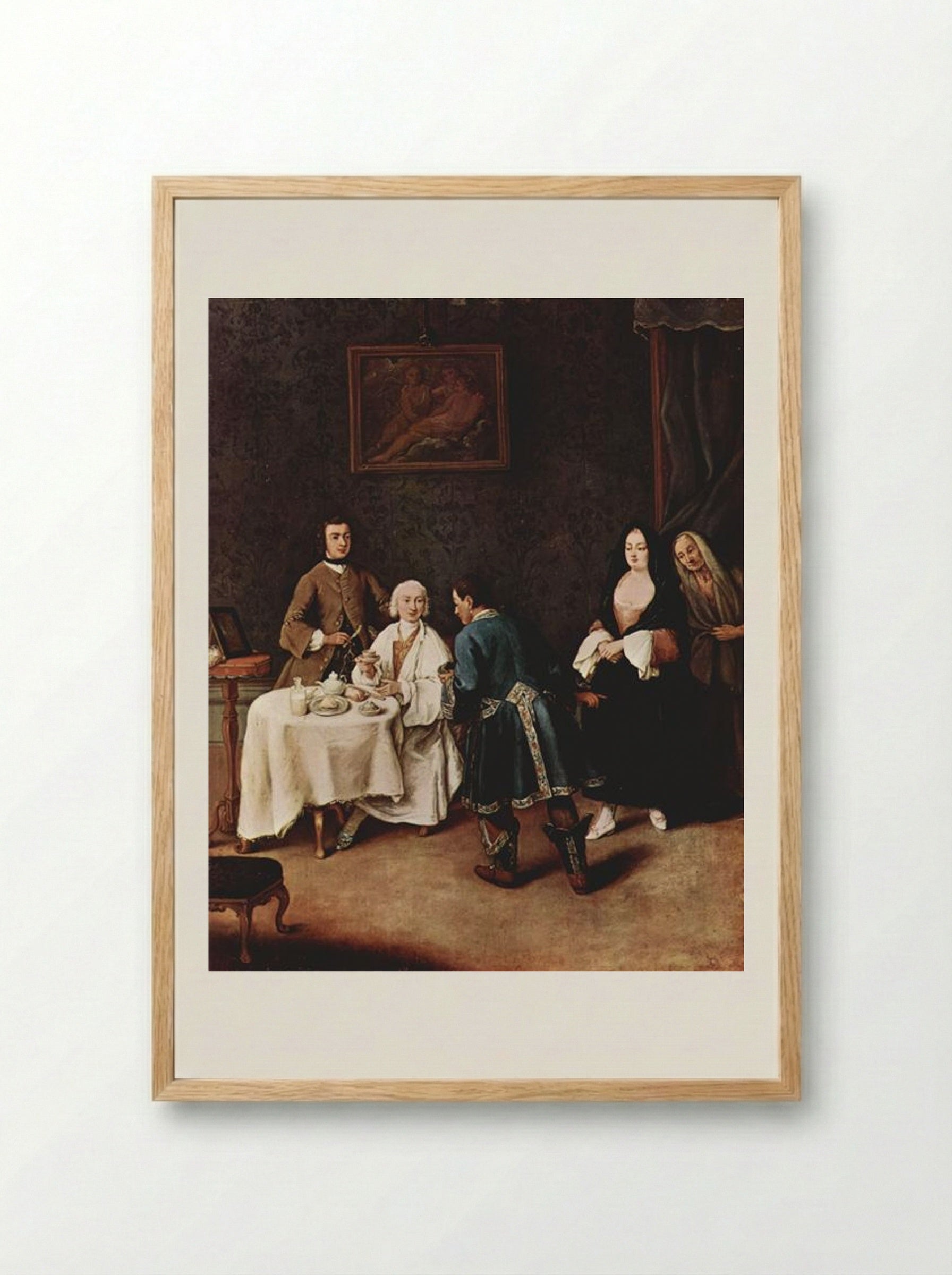 A Visit to a Lord - Pietro Longhi - Framed Print Wood