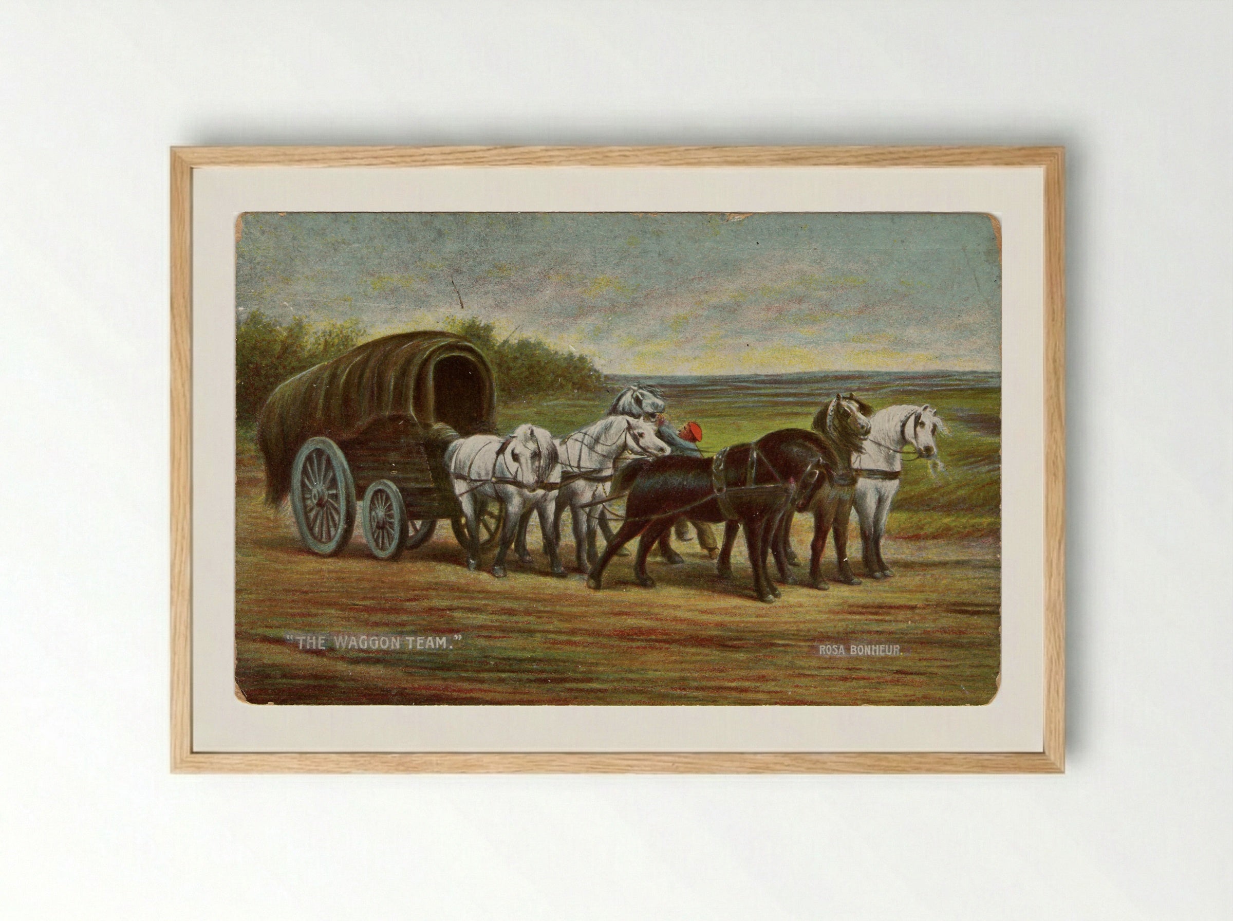 A Waggon and a Team of Horses - Rosa Bonheur - Framed Print Wood