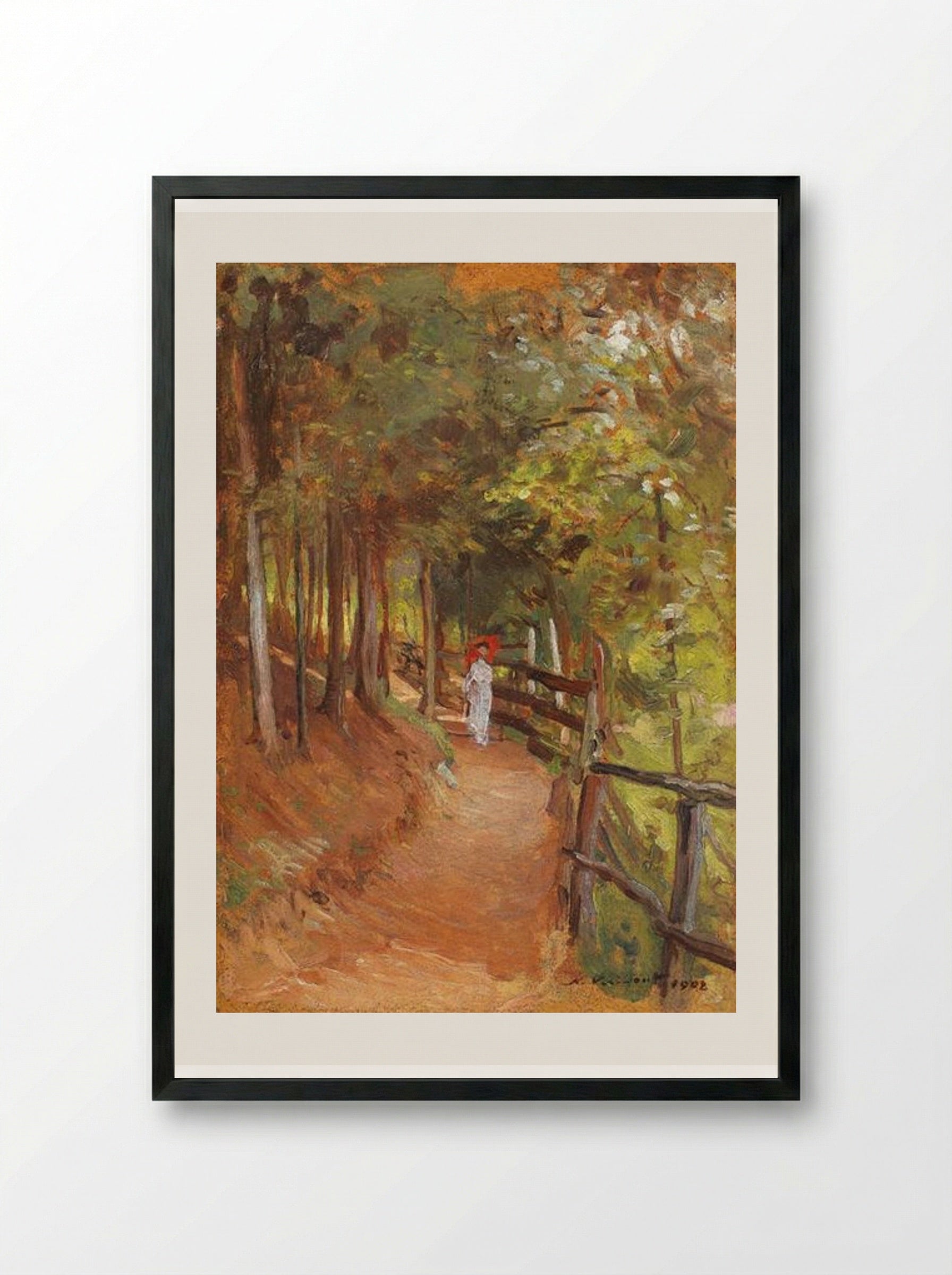 A Walk Through Sinaia Forest - Nicolae Vermont - Framed Print Black