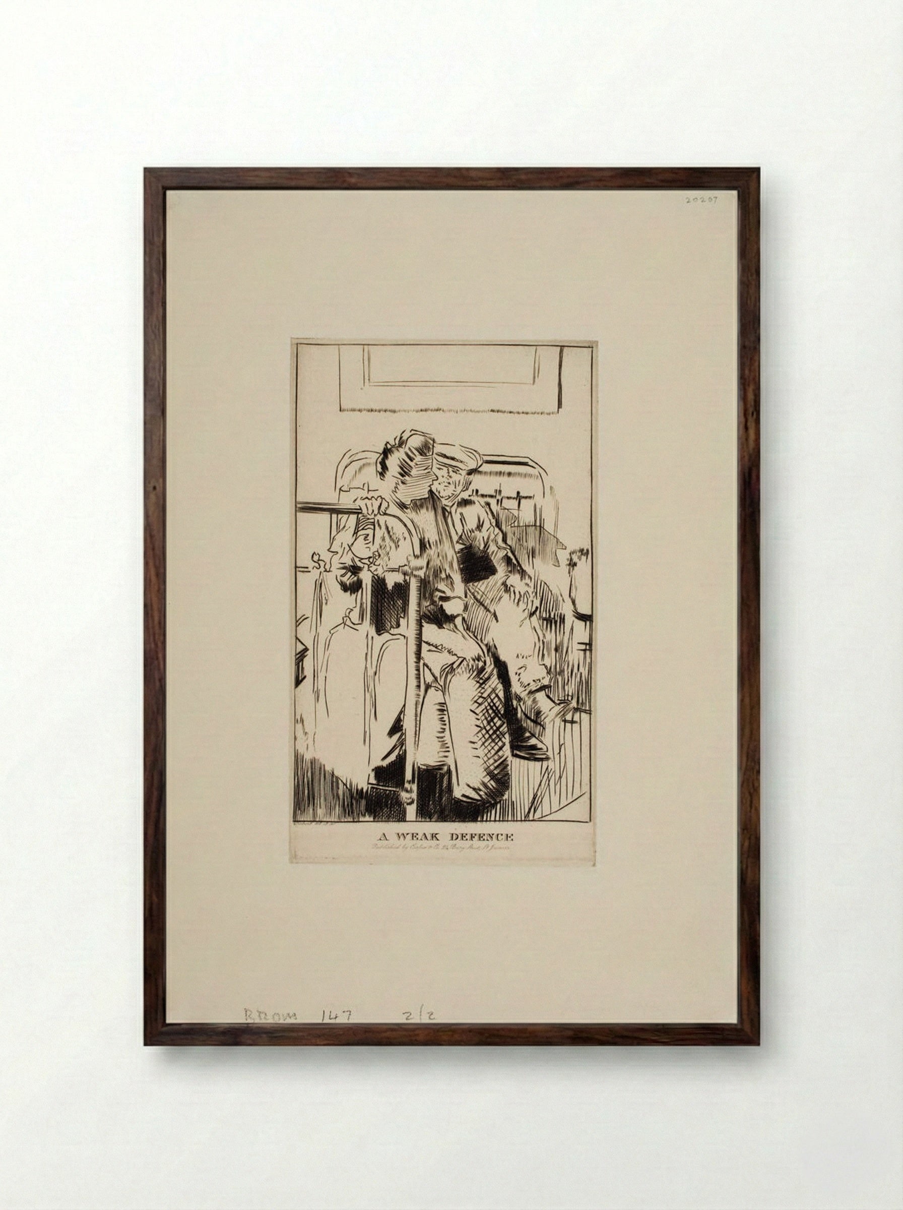 A Weak Defence - Walter Sickert - Framed Print Dark Wood