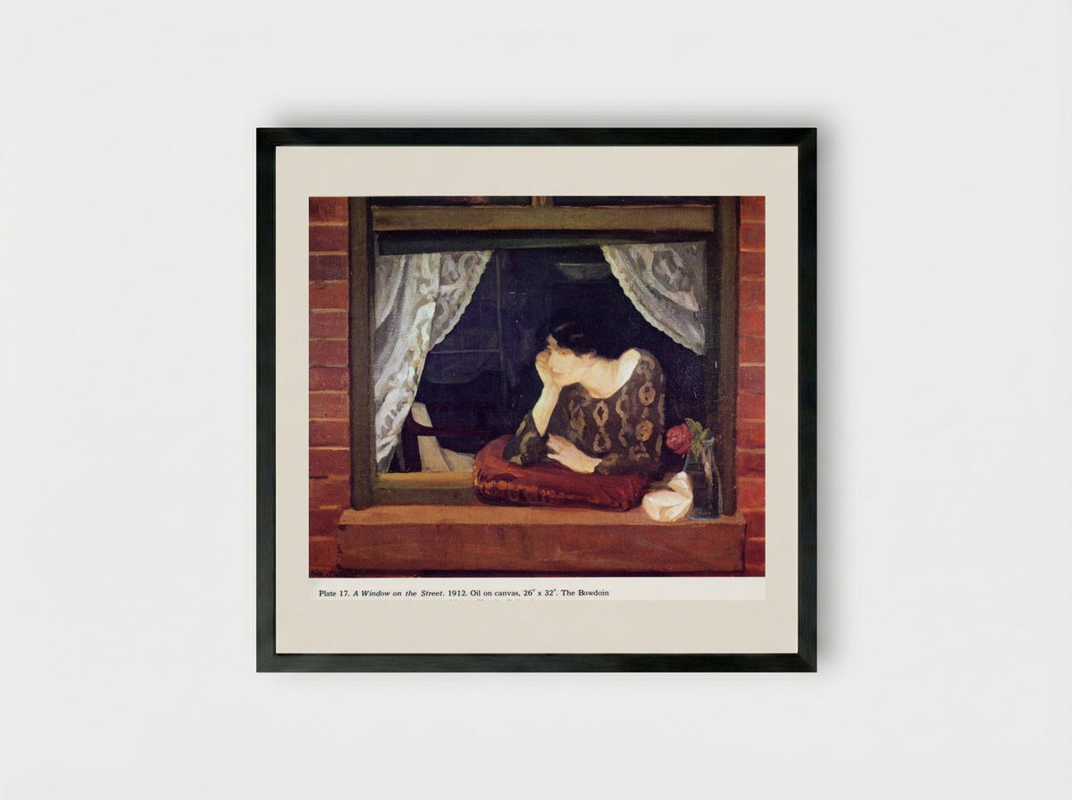 A Window on the Street - John French Sloan - Framed Print Black