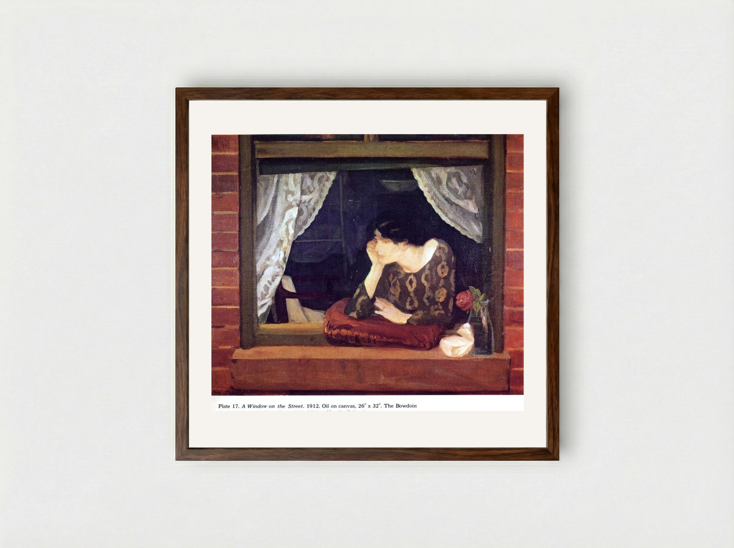 A Window on the Street - John French Sloan - Framed Print Dark Wood