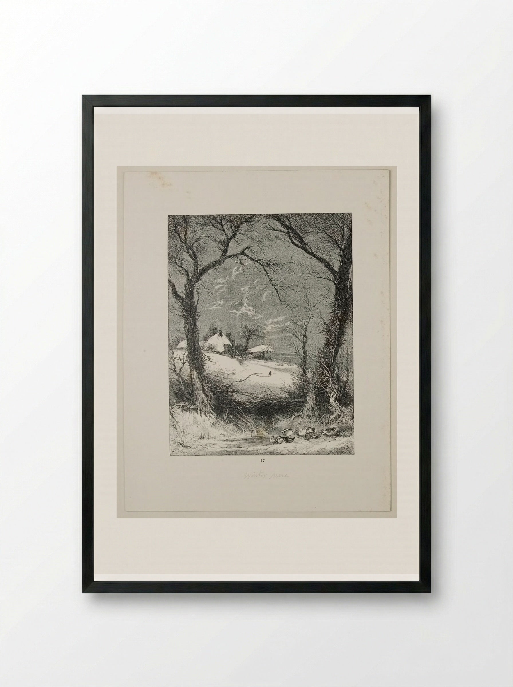 A Winter Piece - Edward Dalziel - Framed Print Black