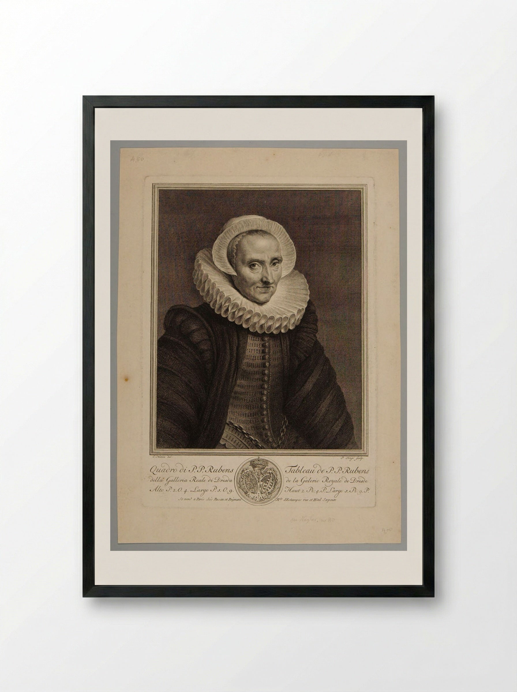 A Woman (After Peter Paul Rubens) - Pieter Tanjé - Framed Print Black
