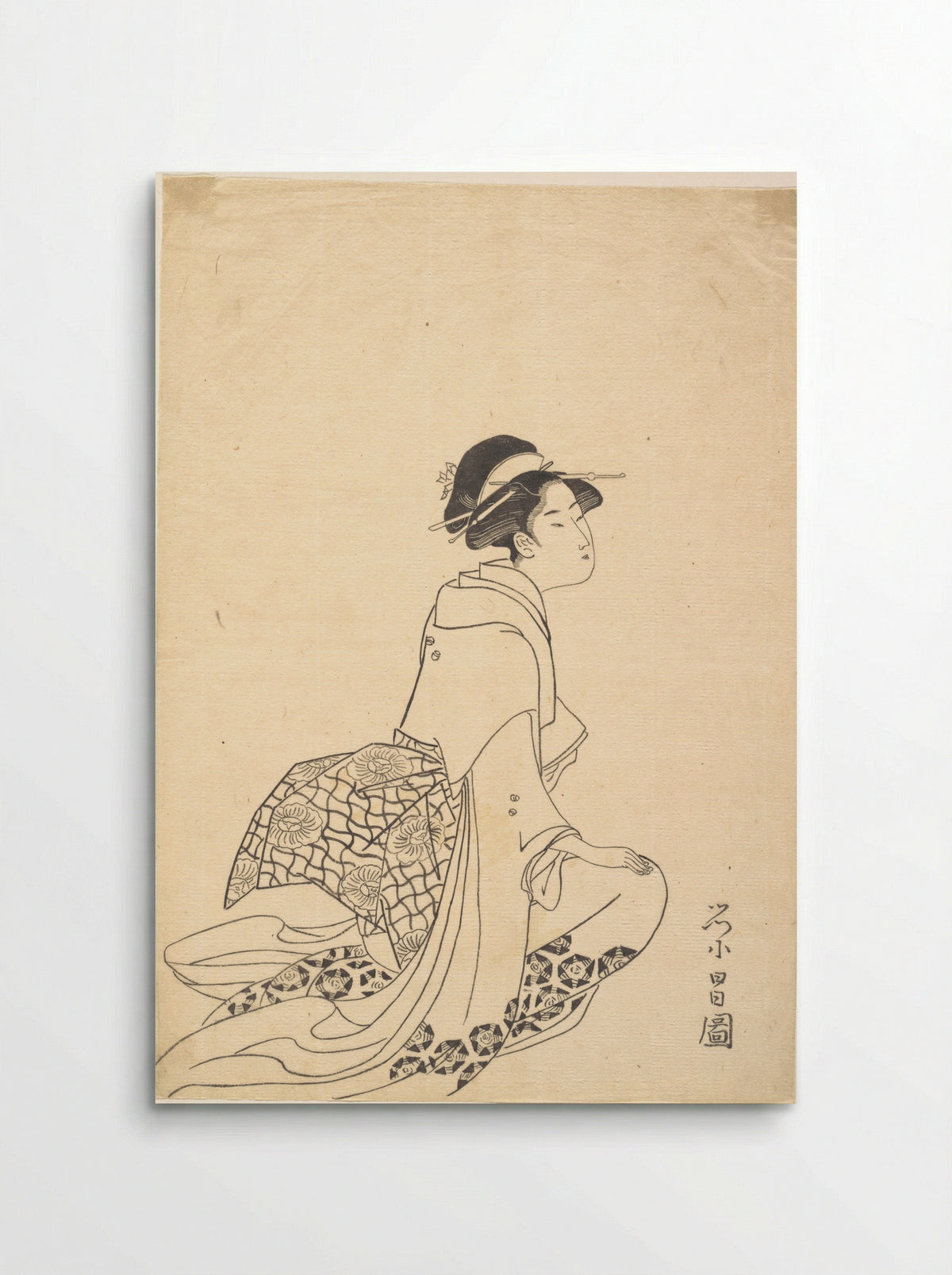 A Woman Kneeling - Chōkōsai Eishō - Poster