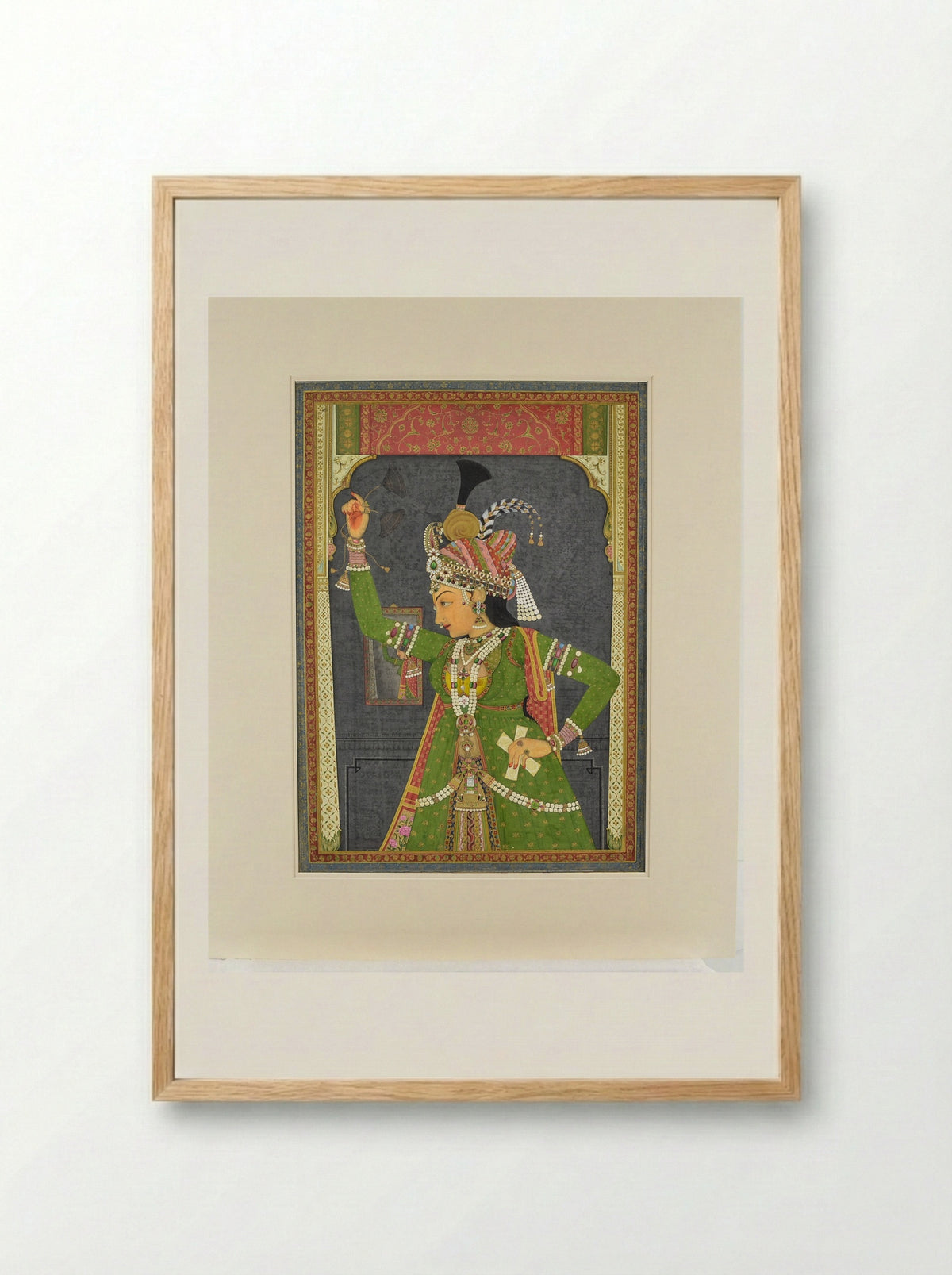 A Woman of the Court Dressed as Radha - Ramji - Framed Print Wood