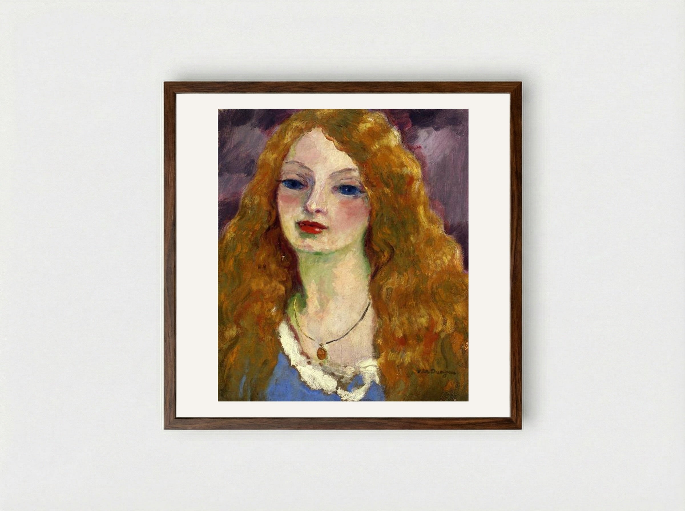 A Woman's Portrait - Kees van Dongen - Framed Print Dark Wood