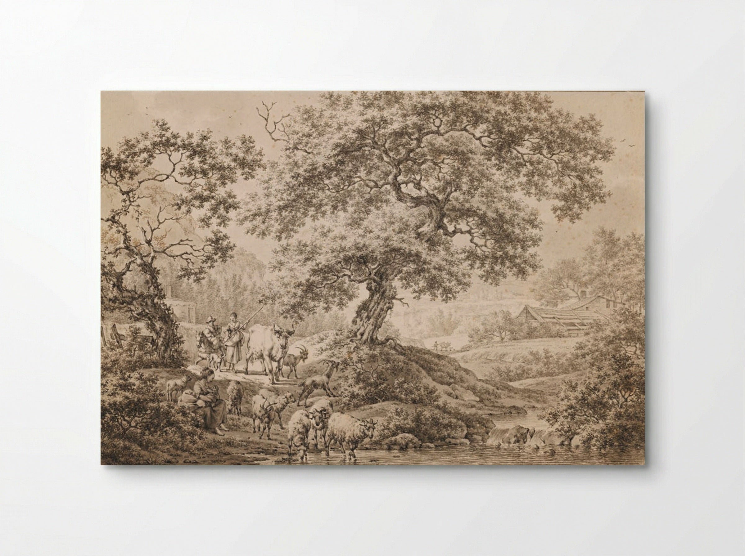 A Wooded, Hilly Landscape with Herders - Jacob Cats - Poster