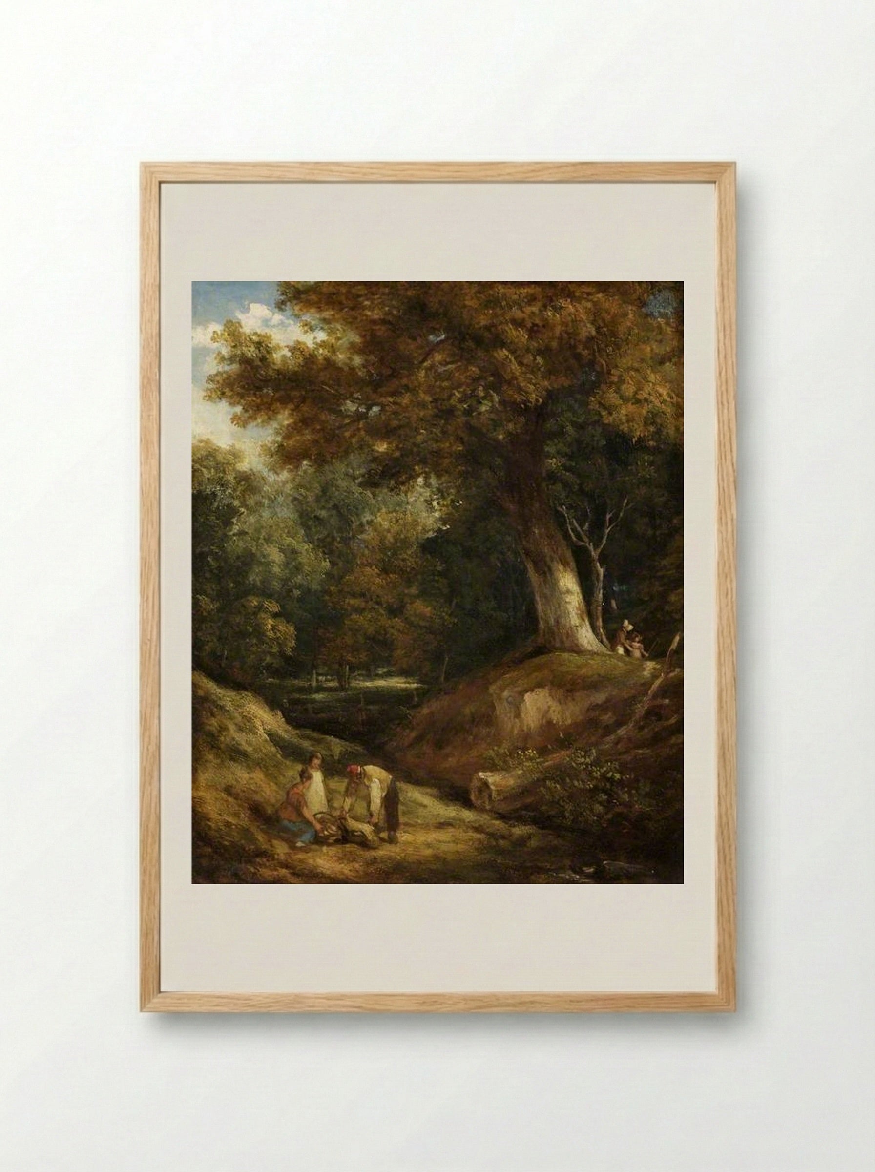 A Woodland Glade with Figures - William Collins - Framed Print Wood