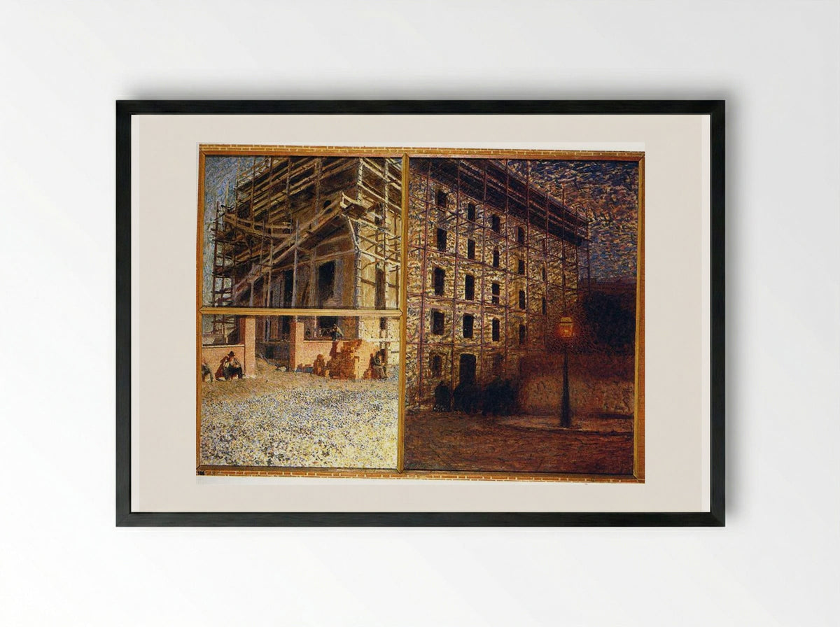 A Worker's Day - Giacomo Balla - Framed Print Black
