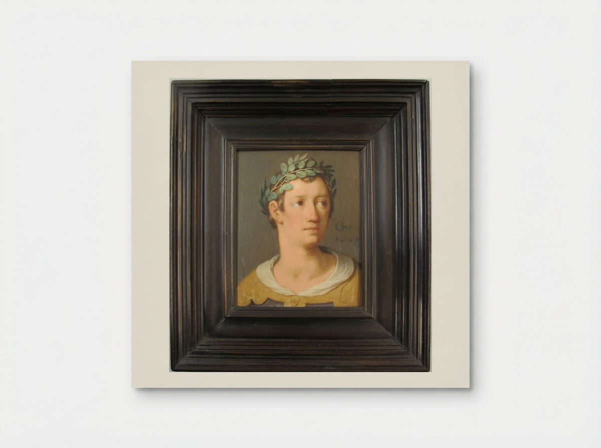 A Young Man with a Crown of Laurel Leaves - Cornelis Cornelisz. van Haarlem - Poster