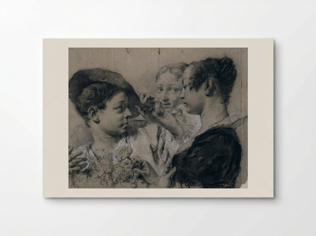 A Young Woman Buying a Pink from a Young Man - Giovanni Battista Piazzetta - Poster
