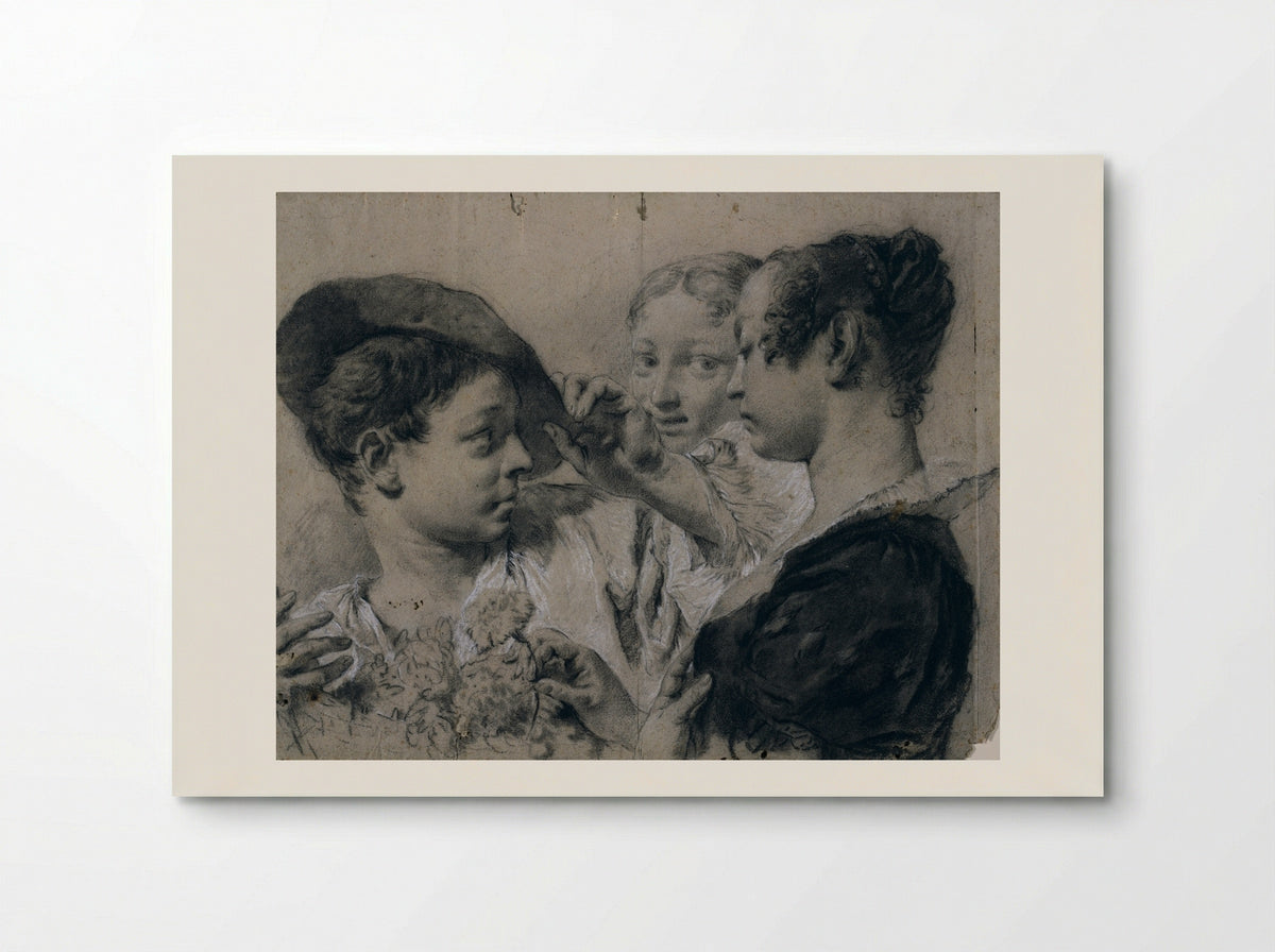 A Young Woman Buying a Pink from a Young Man - Giovanni Battista Piazzetta - Poster