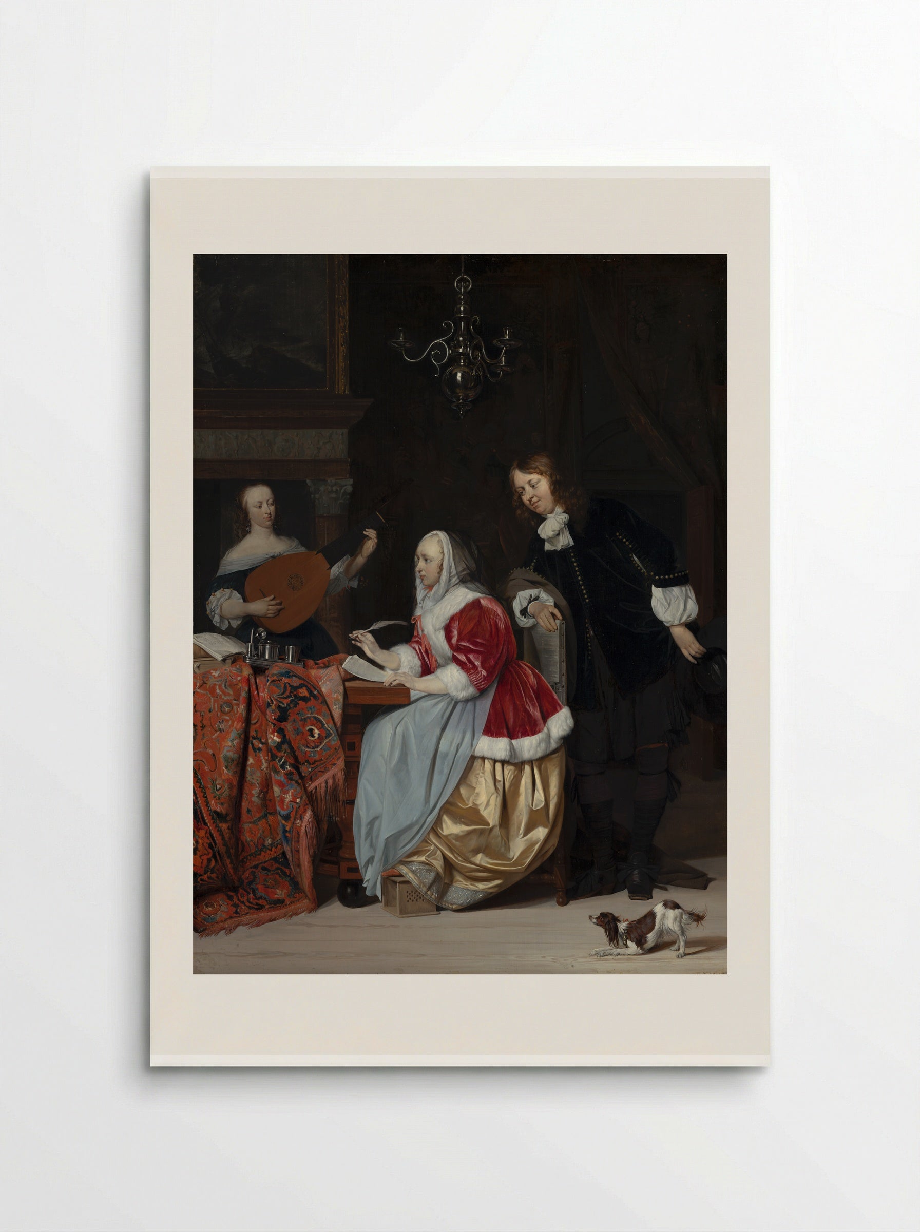 A Young Woman Composing Music - Gabriel Metsu - Poster