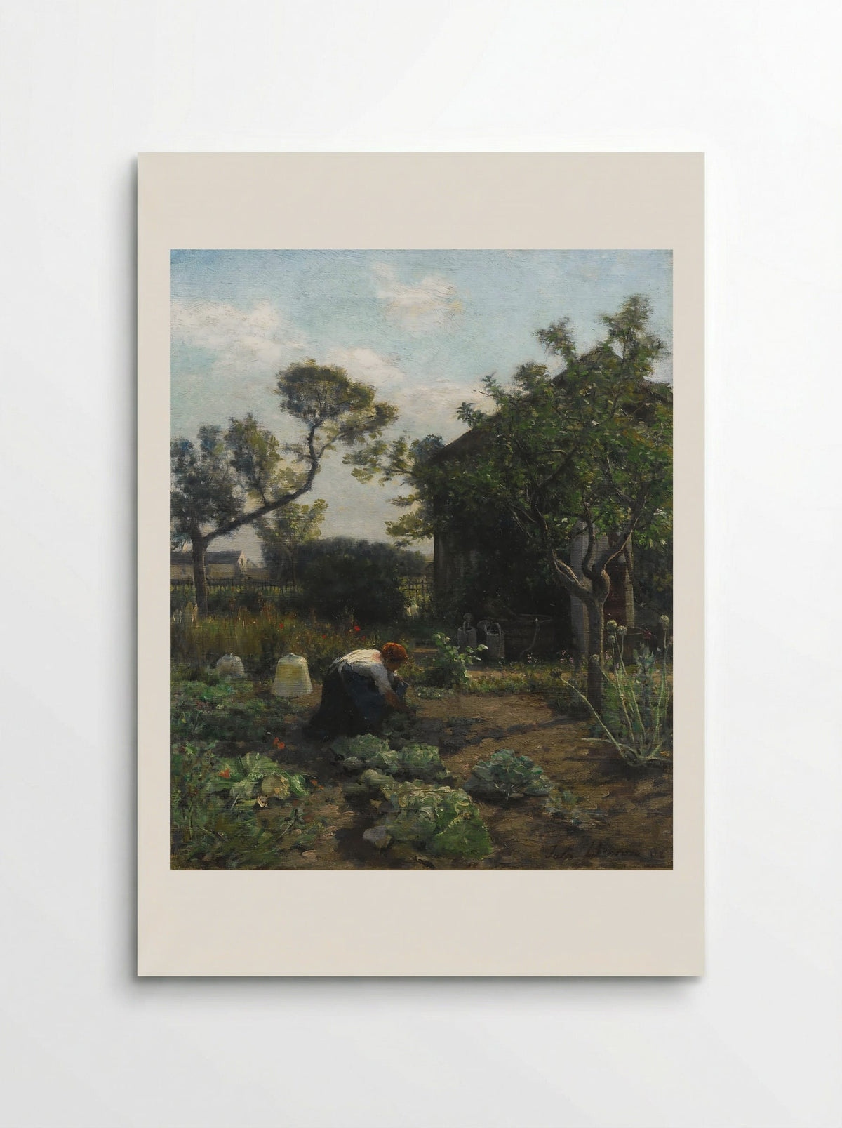 A Young Woman in the Artist's Garden, Courrières - Jules Breton - Poster