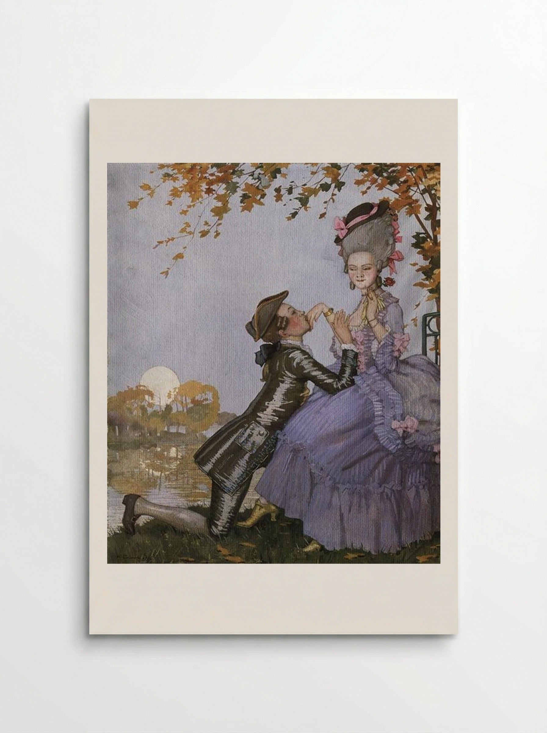 A Youth on His Knees in Front of a Lady - Konstantin Somov - Poster