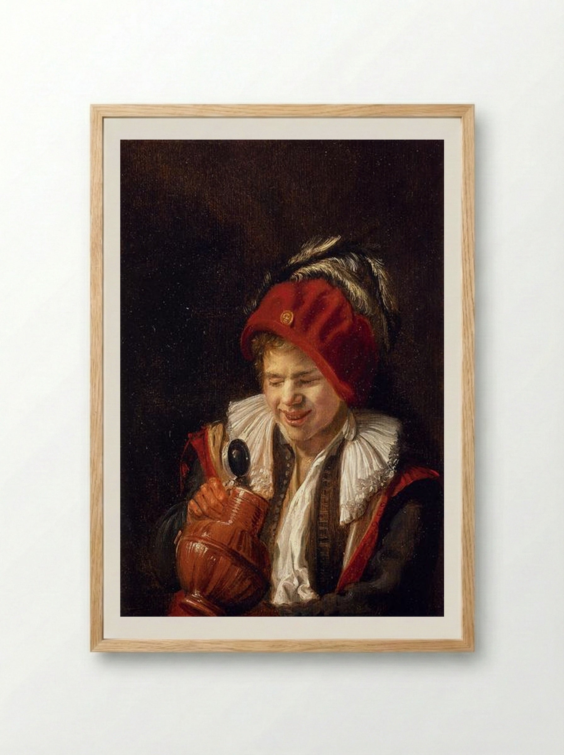 A Youth with a Jug - Judith Leyster - Framed Print Wood