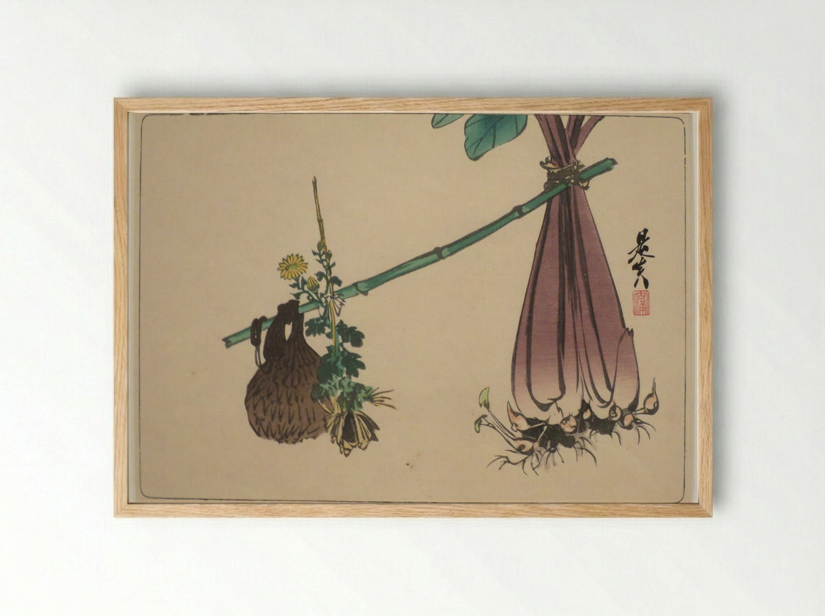 A bag - Shibata Zeshin - Framed Print Wood