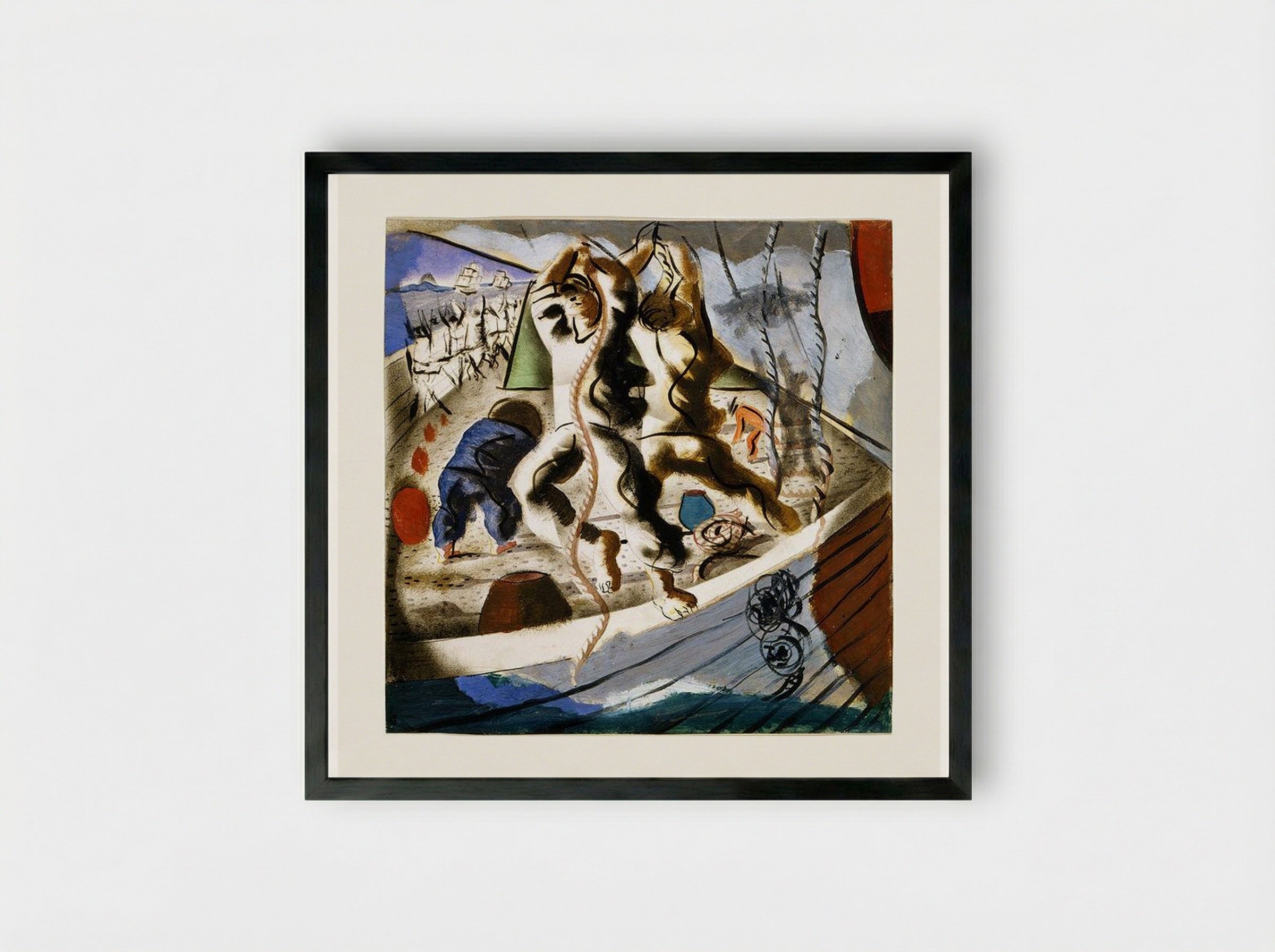 A descoberta da terra - Candido Portinari - Framed Print Black