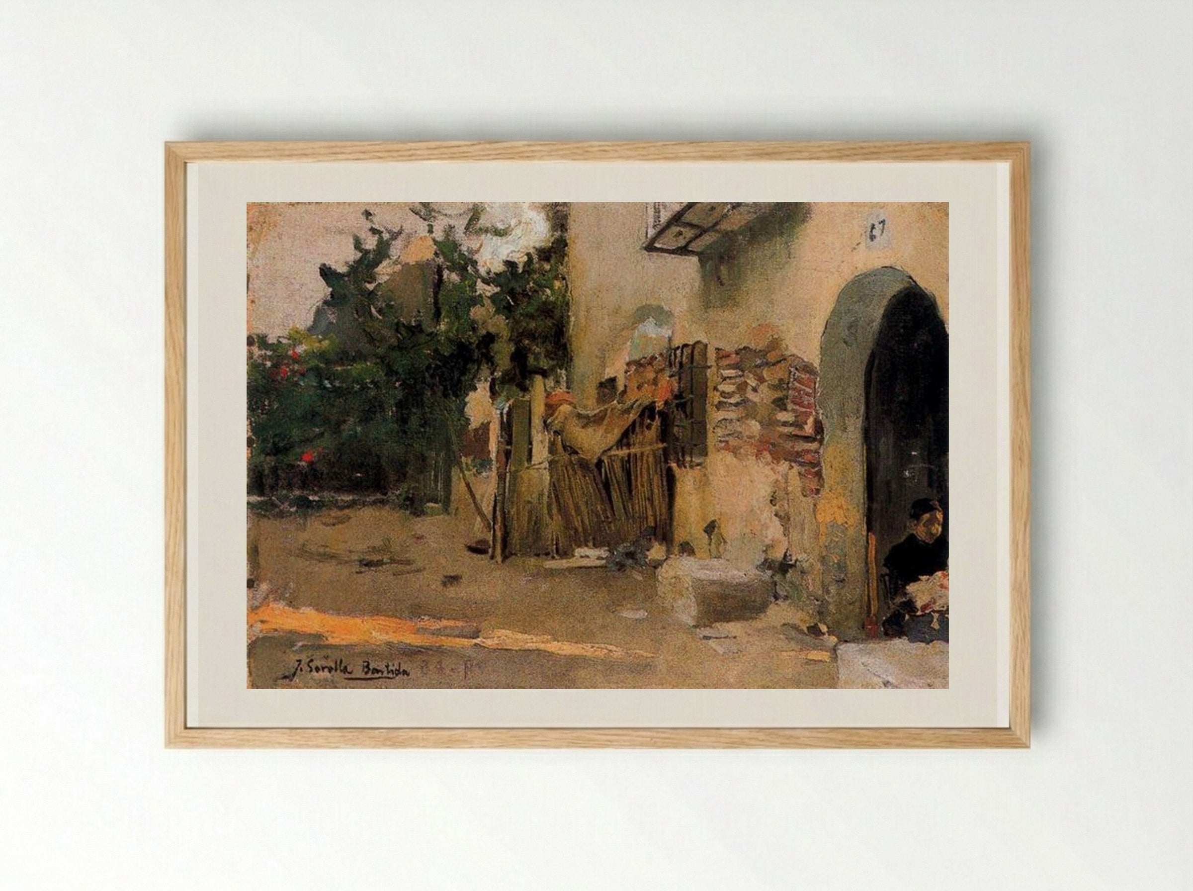 A farmhouse in Valencia - Joaquín Sorolla - Framed Print Wood