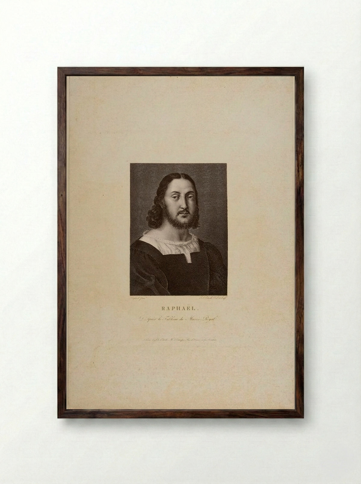A man, called Raphael - Jean Louis Potrelle - Framed Print Dark Wood