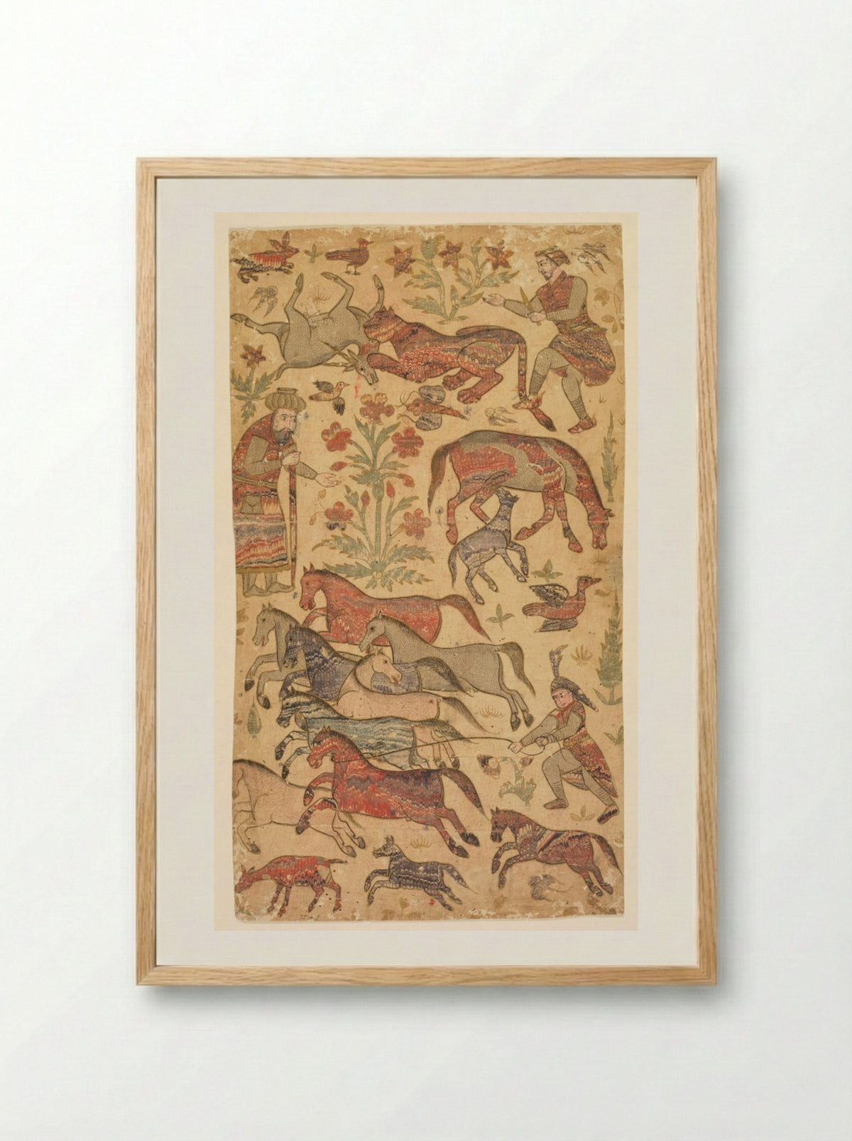 A marbled picture of Rustam catching Rakhsh - Shafi - Framed Print Wood
