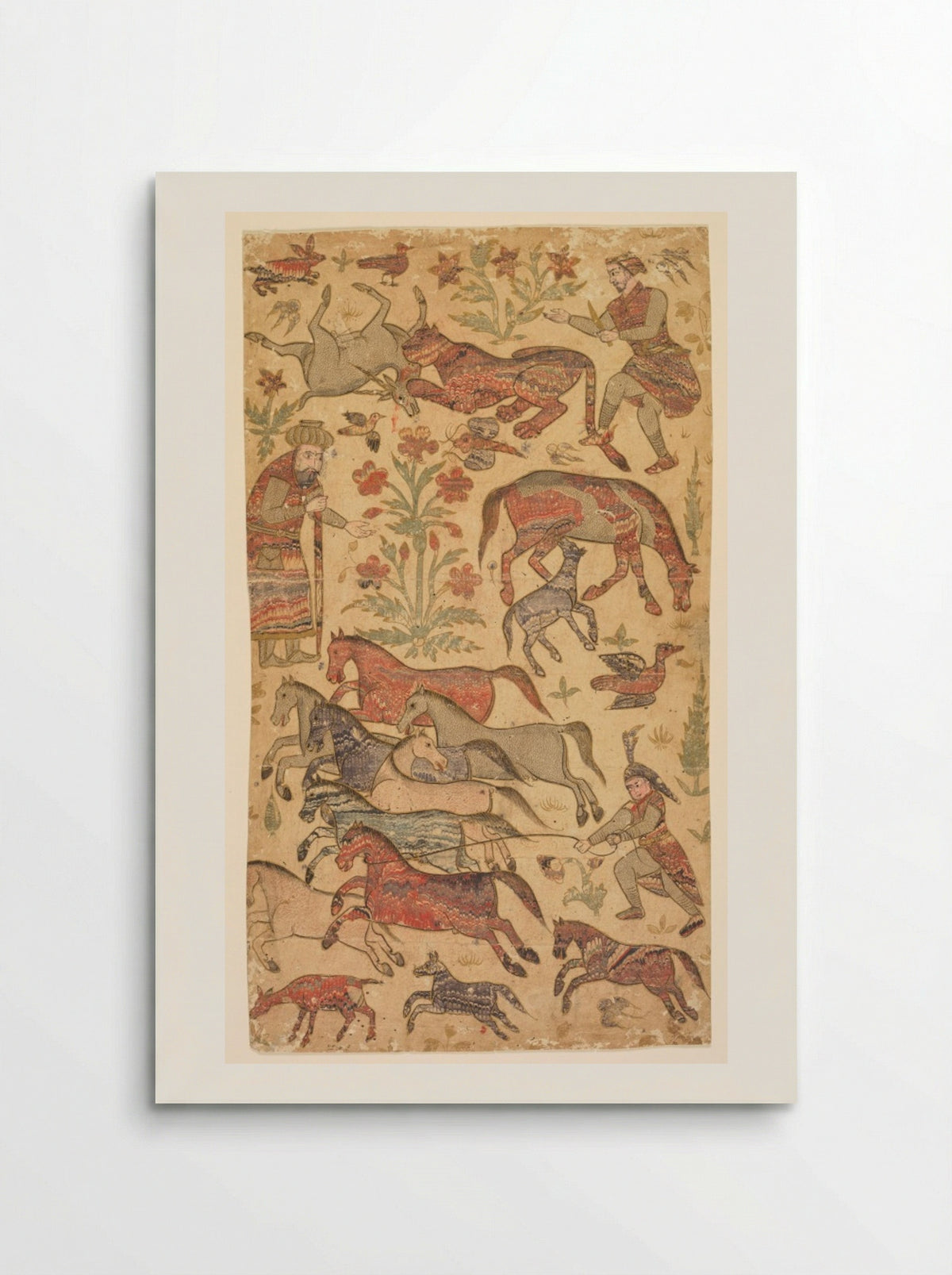 A marbled picture of Rustam catching Rakhsh - Shafi - Poster