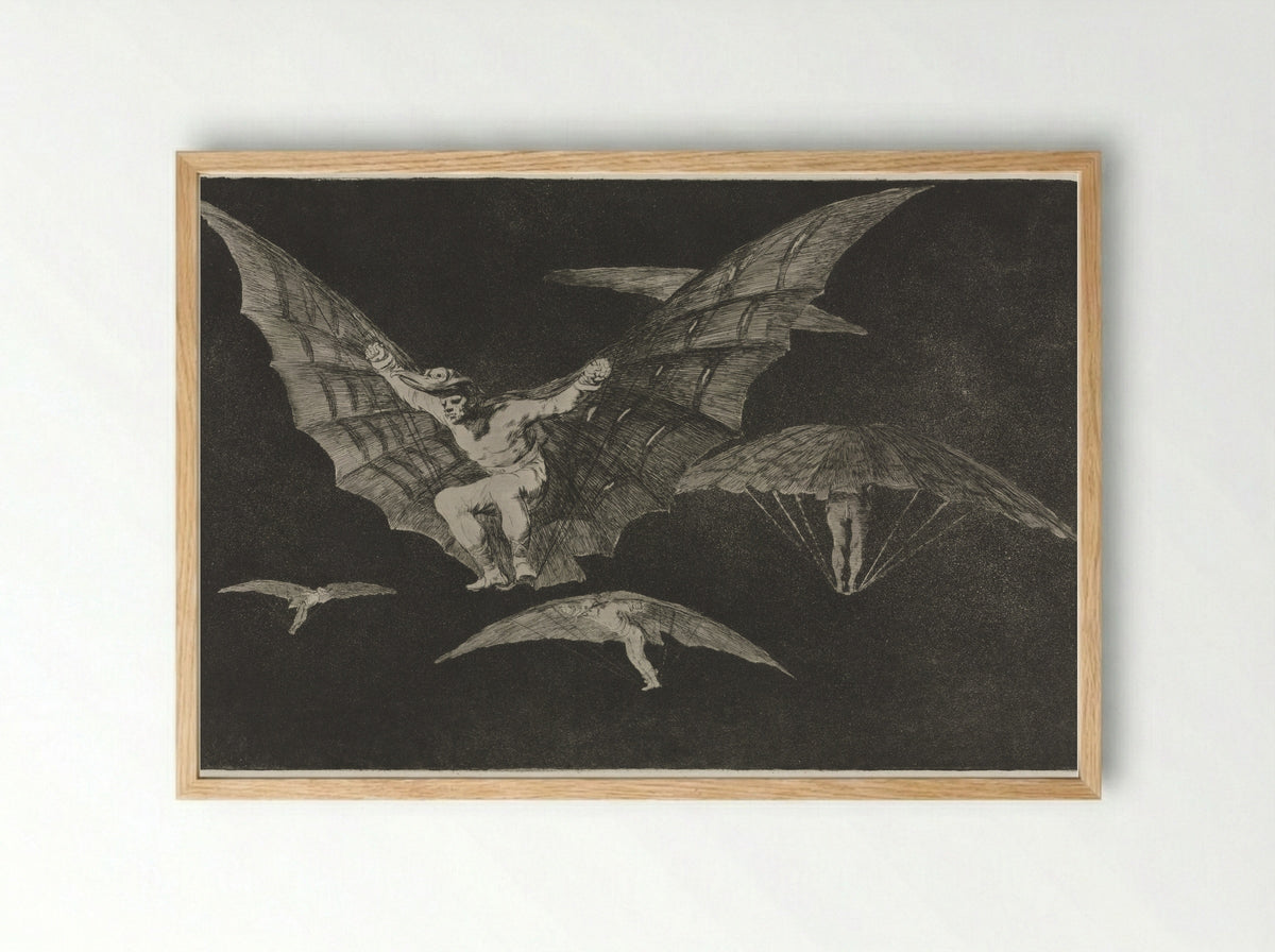 A way of flying - Francisco Goya - Framed Print Wood