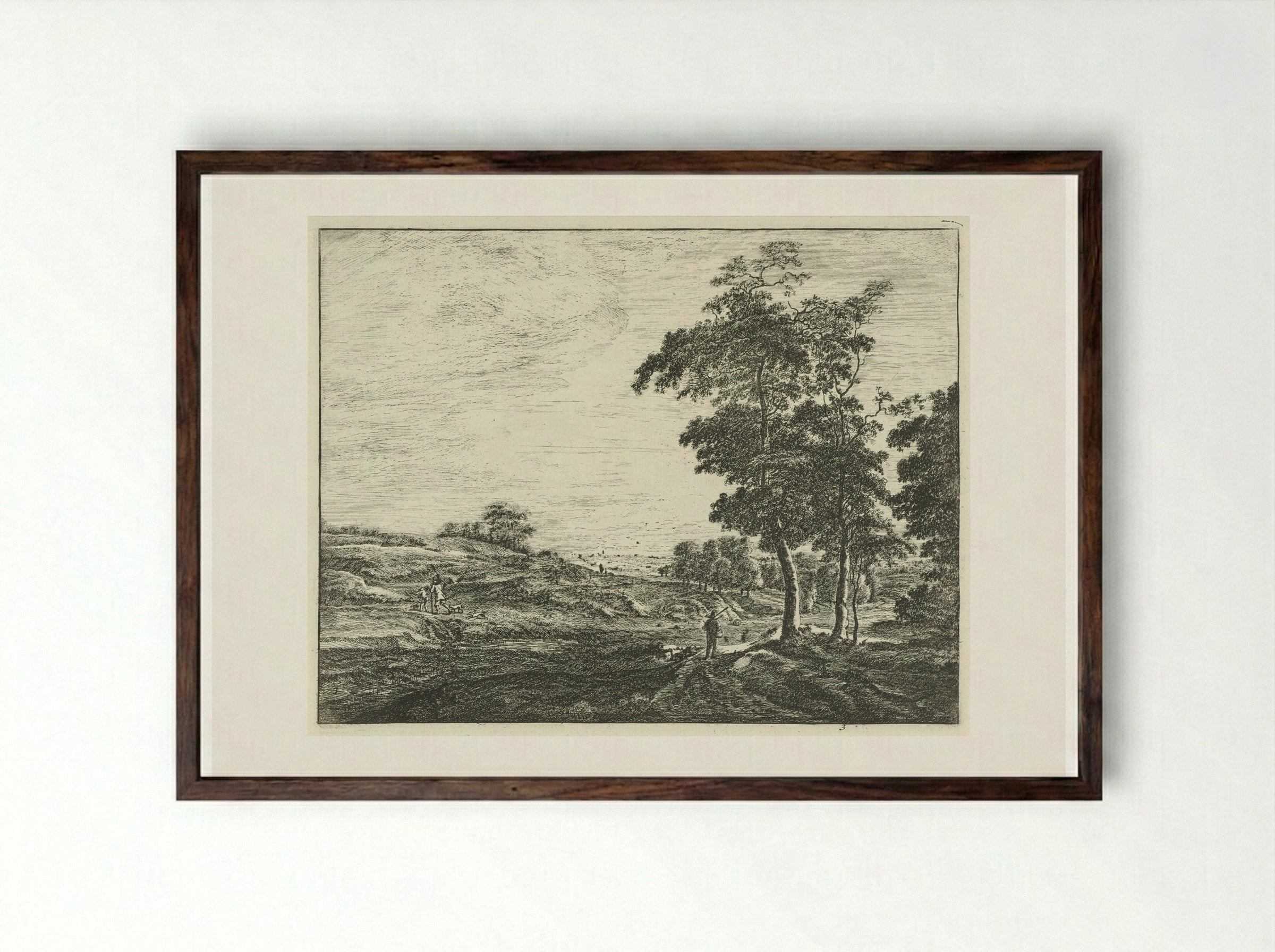 Aan de rand van het Haagse Bos - Roelant Roghman - Framed Print Dark Wood