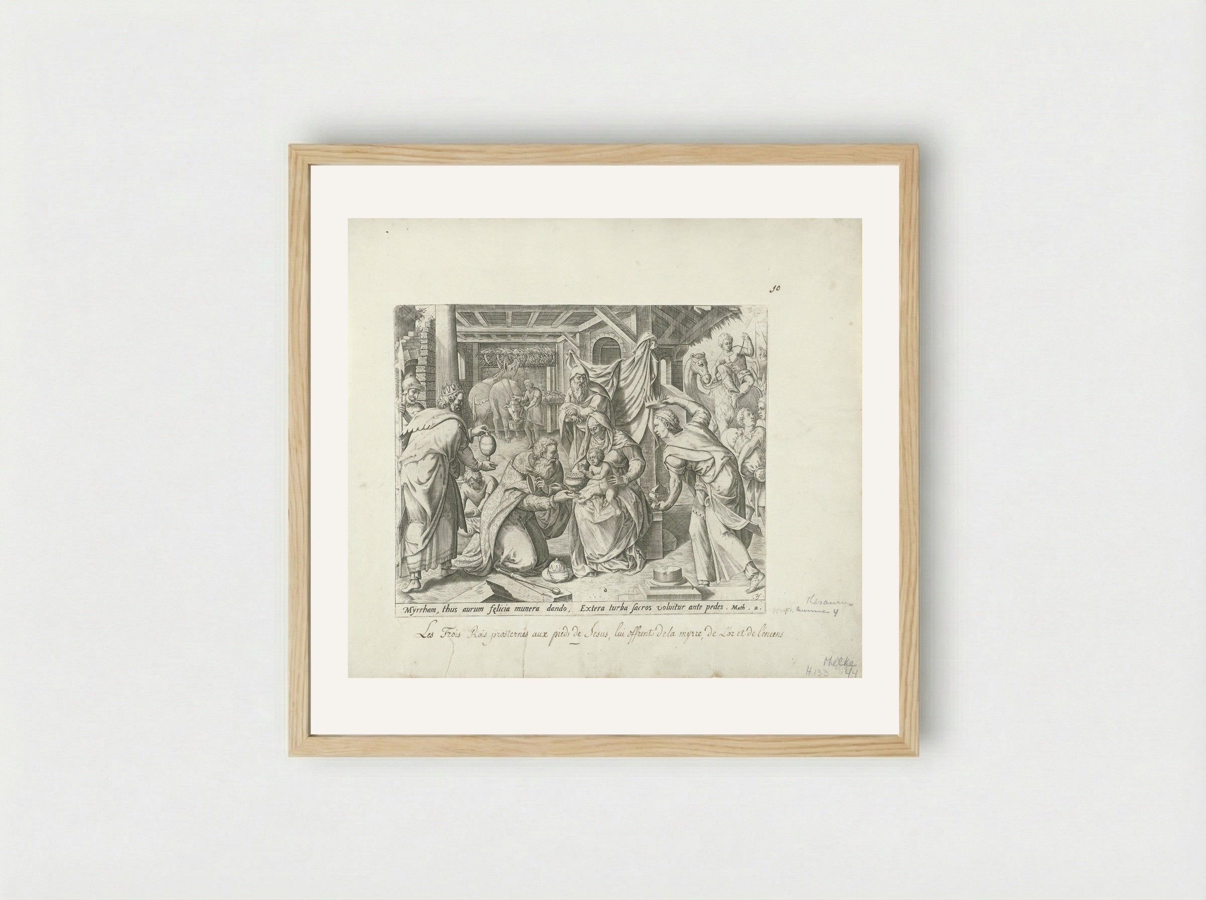 Aanbidding der koningen - Gerard de Jode - Framed Print Wood